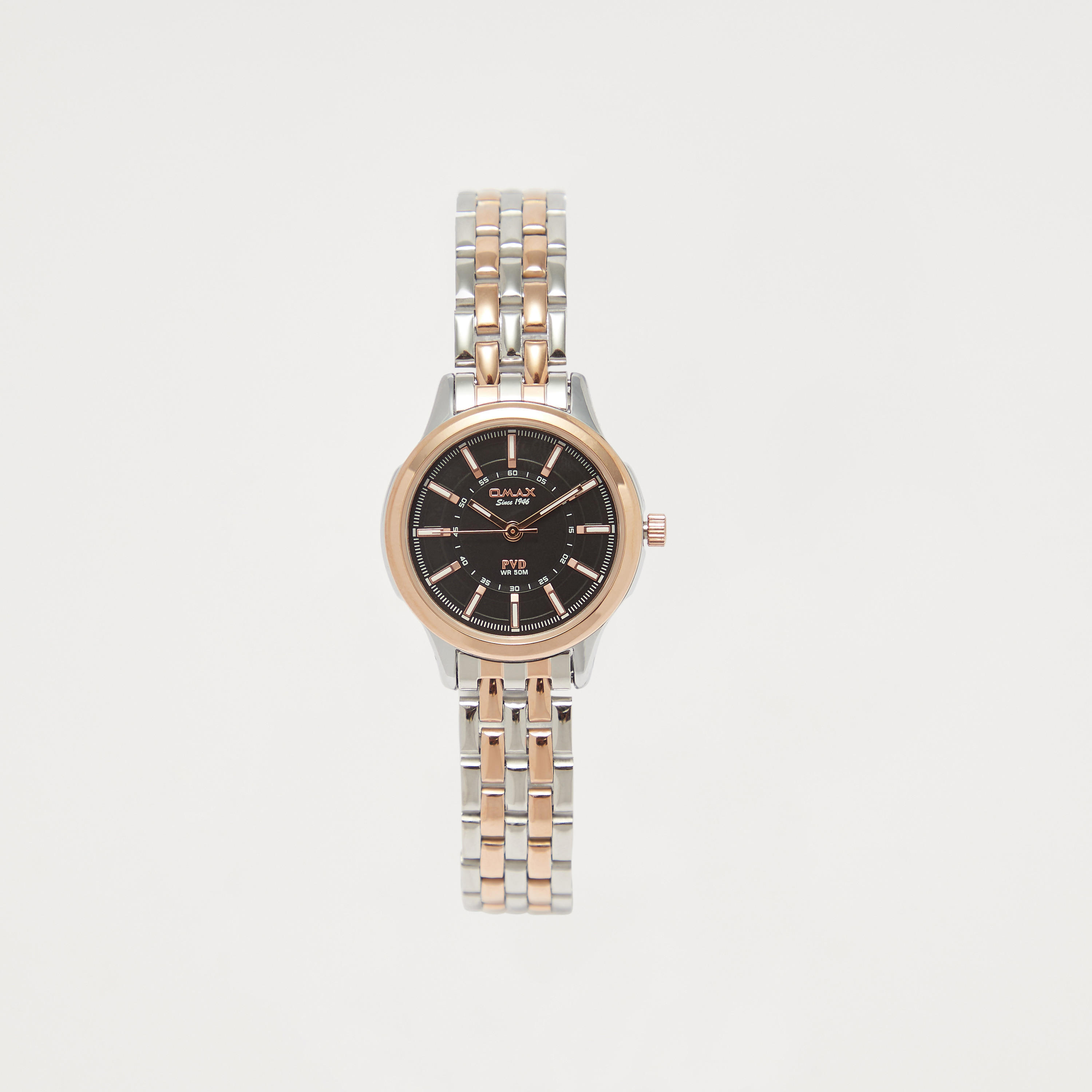 ساعة يد تناظرية فضية وذهبية للنساء من أوماكس-women-watchesandjewellery-watches-image-1