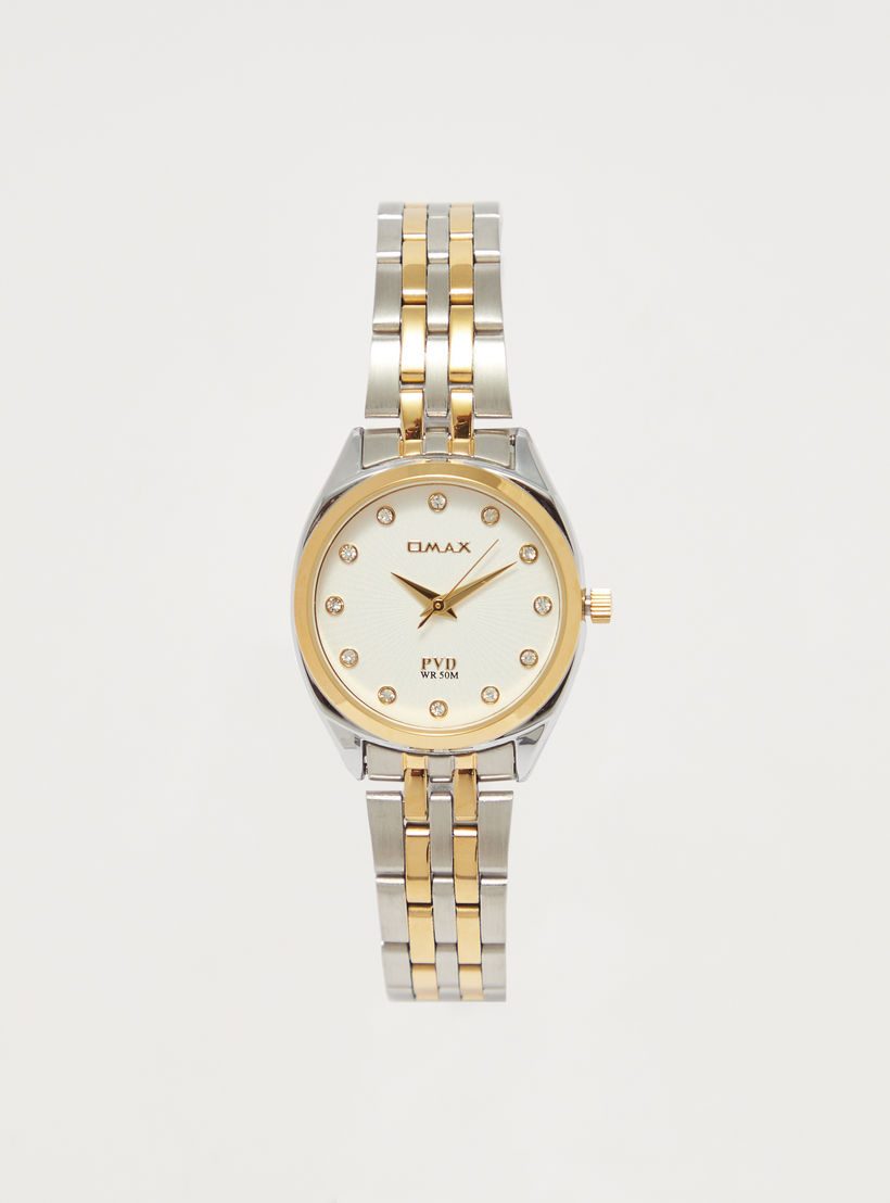 Omax Women's Silver and Gold Analog Wrist Watch-women-watchesandjewellery-watches-image-1