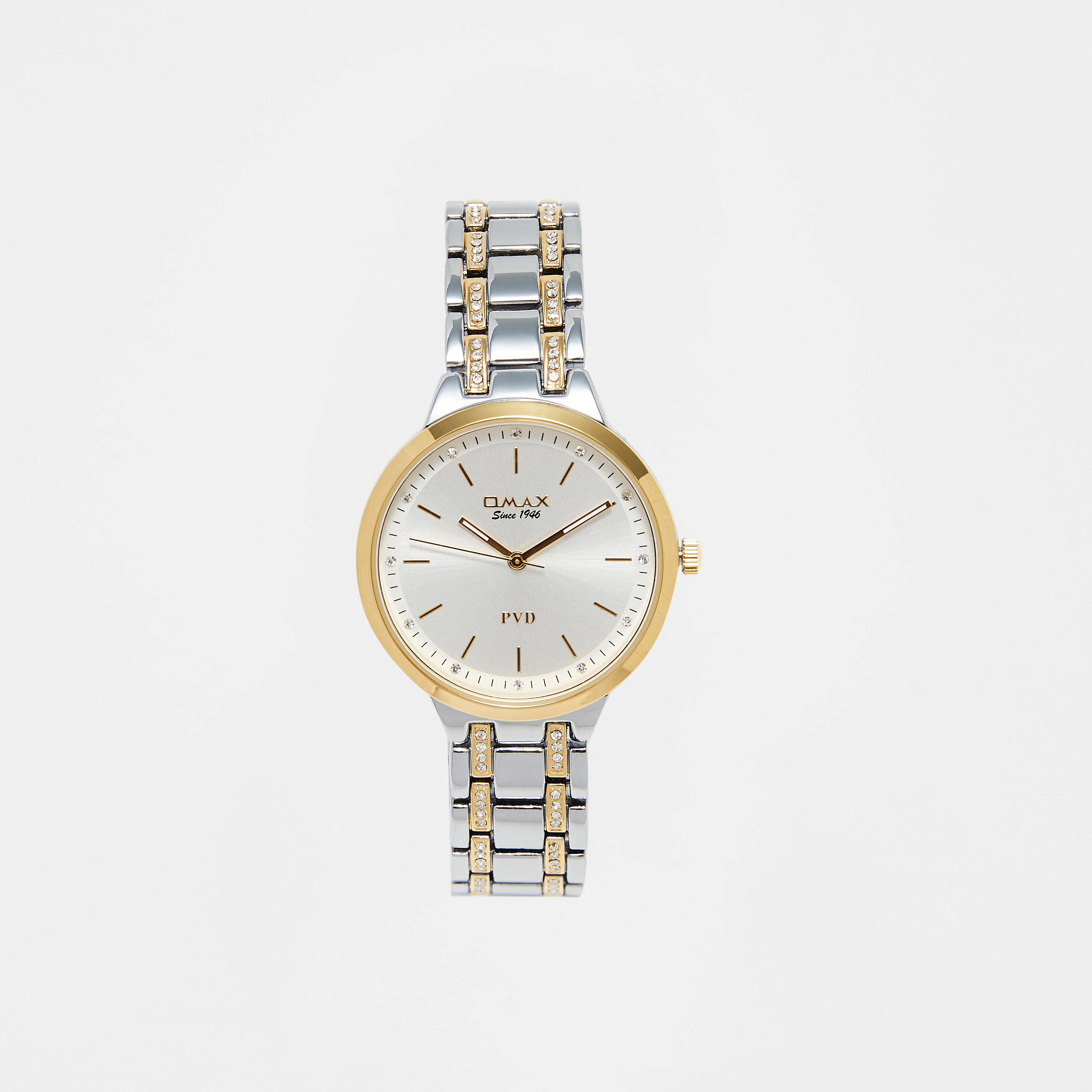 ساعة يد تناظرية فضية وذهبية للنساء من أوماكس-women-watchesandjewellery-watches-image-1