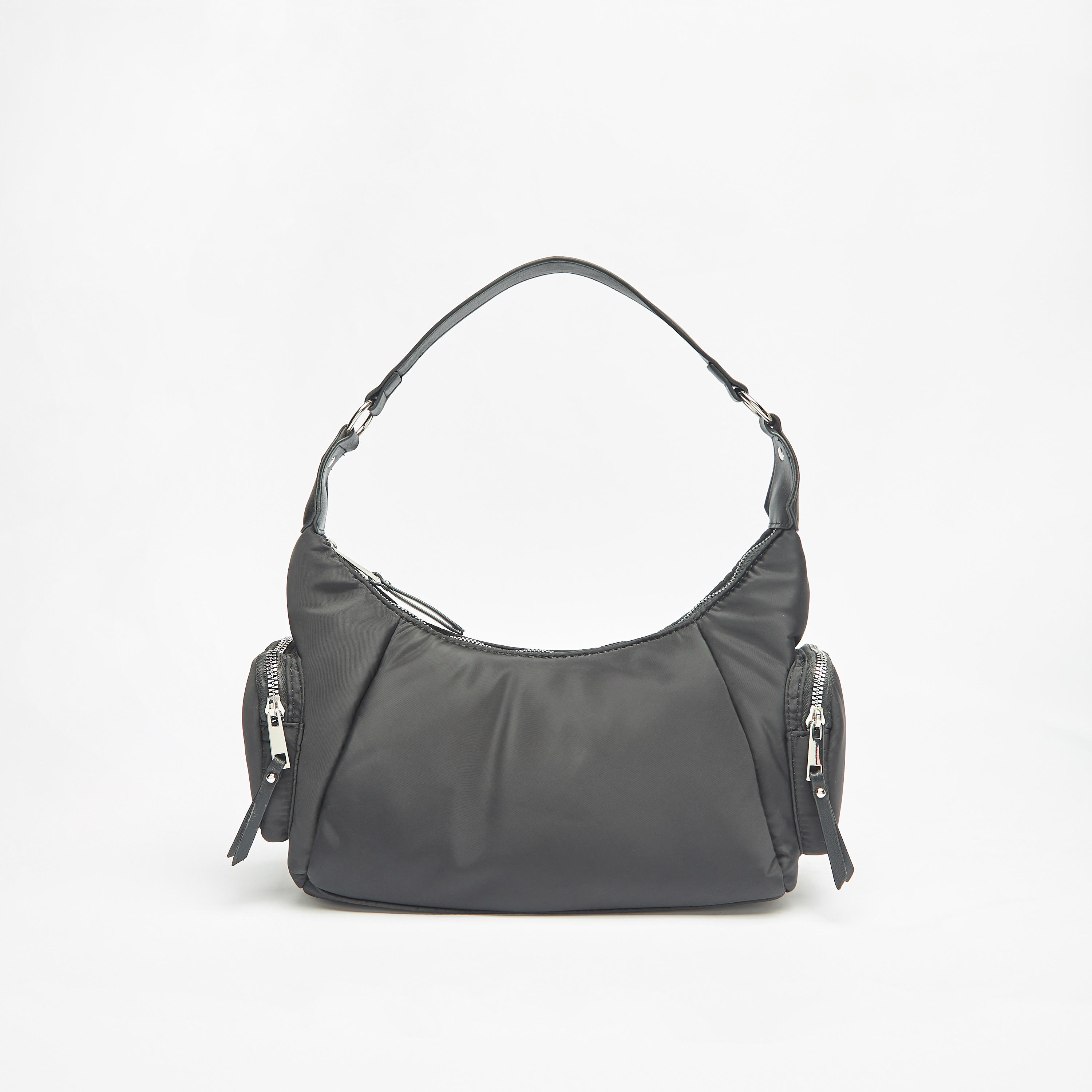 شنطة كتف سادة بحزام قابل للتعديل وسحاب إغلاق من ميسي-women-bagsandwallets-handbags-image-1