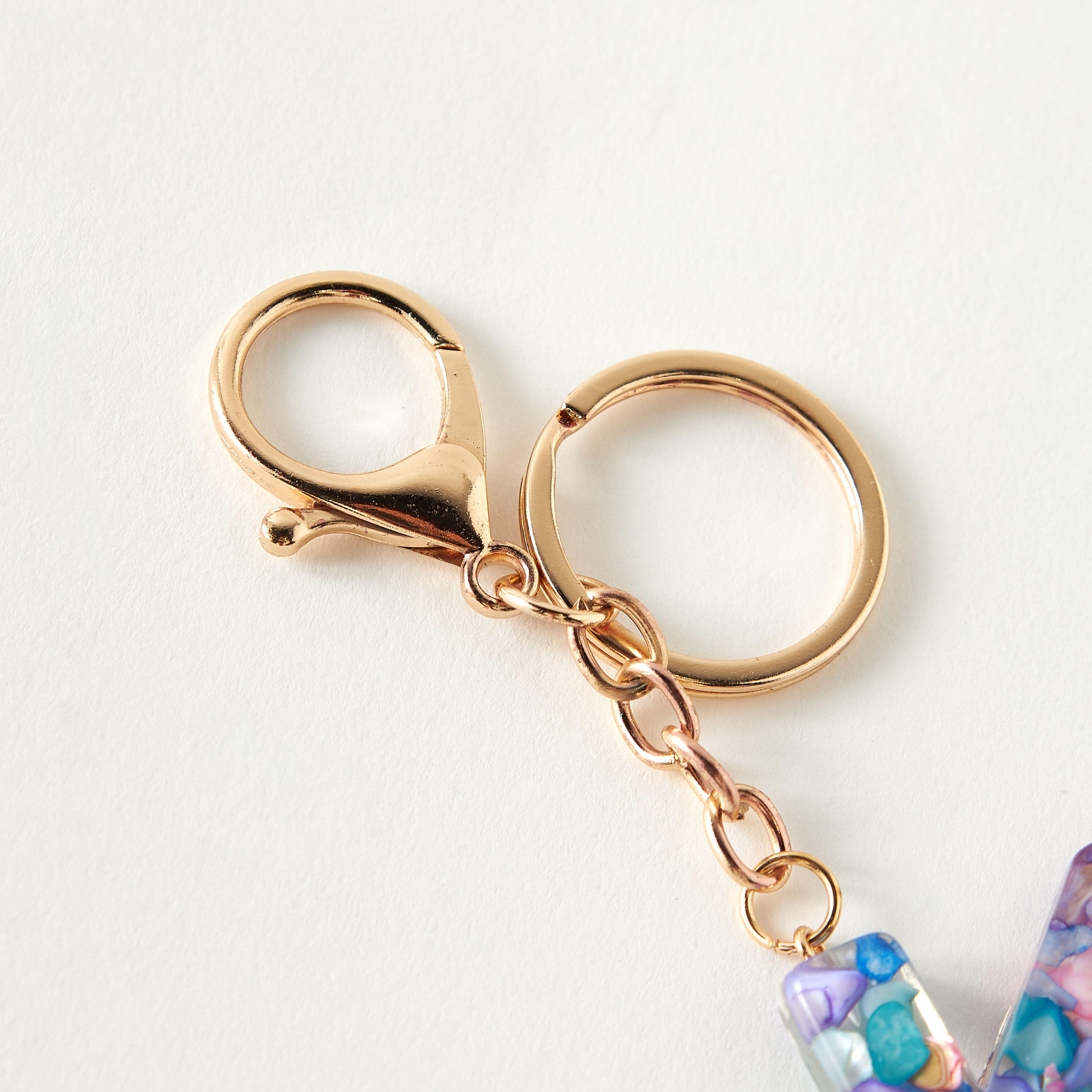 Metallic Hooked Keychain with Initial K-girls-accessories-keyringsandbagcharms-image-3