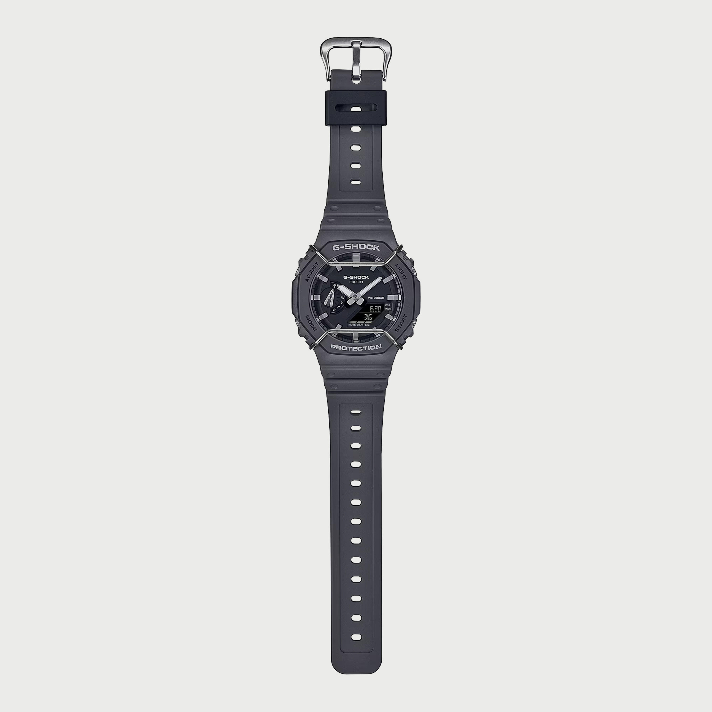 GA-2100PTS-8ADR ساعة أنالوج رقمية للرجال بلون أسود مع سوار سيليكون من جي شوك-men-watchesandjewellery-watches-image-3