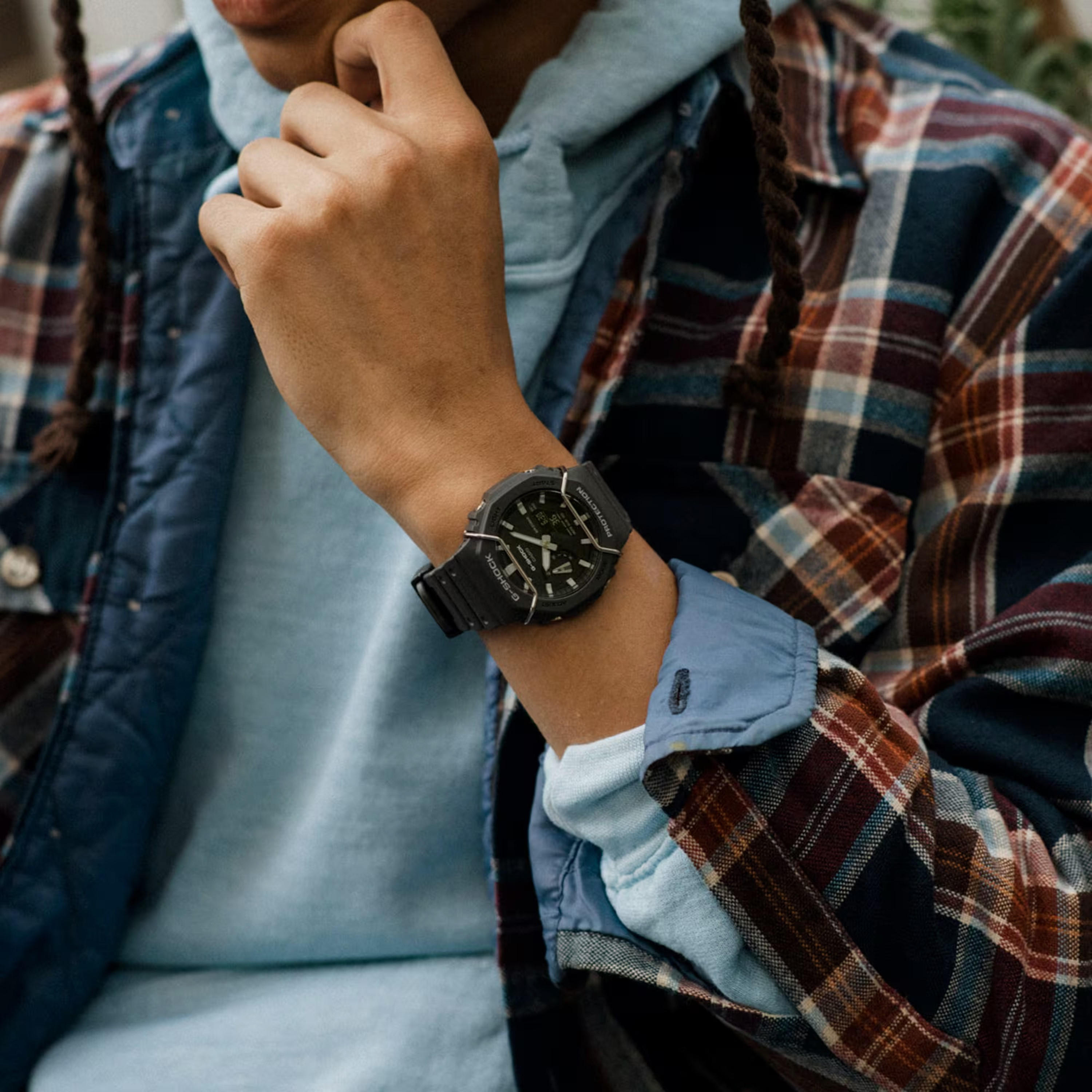 G-Shock Men's Black Analog-Digital Silicone Strap Watch - GA-2100PTS-8ADR-men-watchesandjewellery-watches-image-4