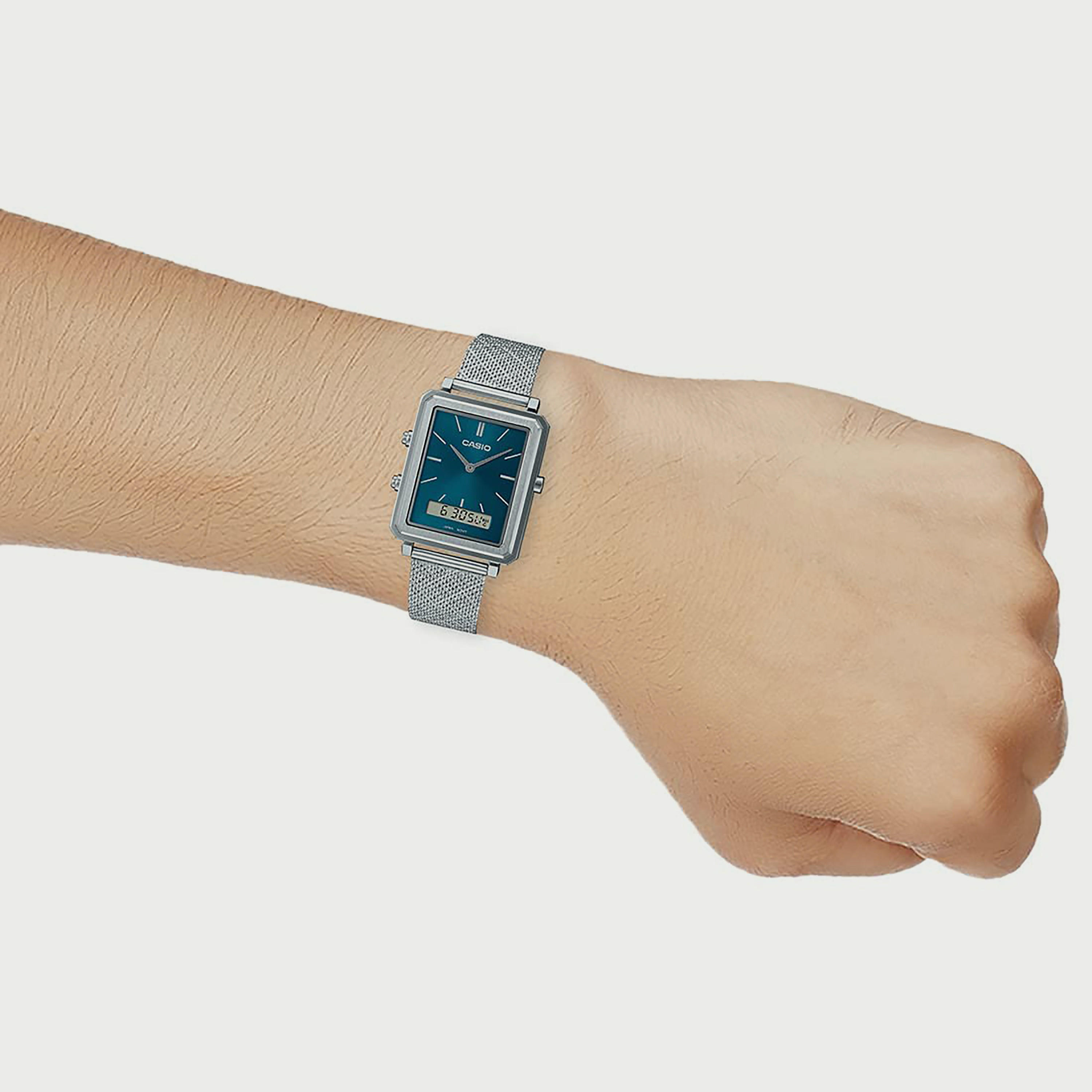 MTP-B205M-3EDF ساعة أنالوج-رقمية للرجال بلون فضي مع سوار ستانلس ستيل من كاسيو-men-watchesandjewellery-watches-image-6