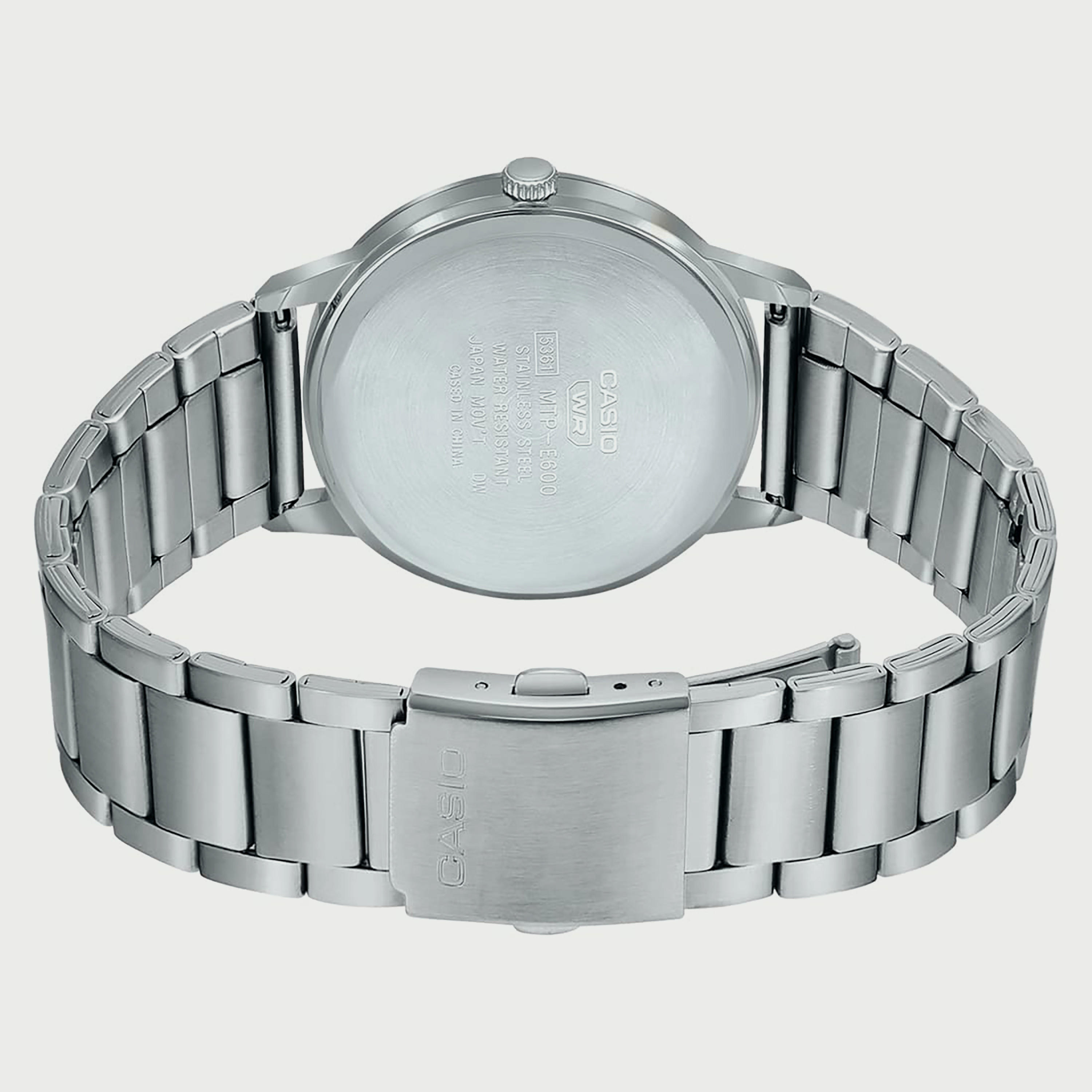 Casio Men's Black Analog Stainless Steel Strap Watch - MTP-E600B-1BDF-men-watchesandjewellery-watches-image-3