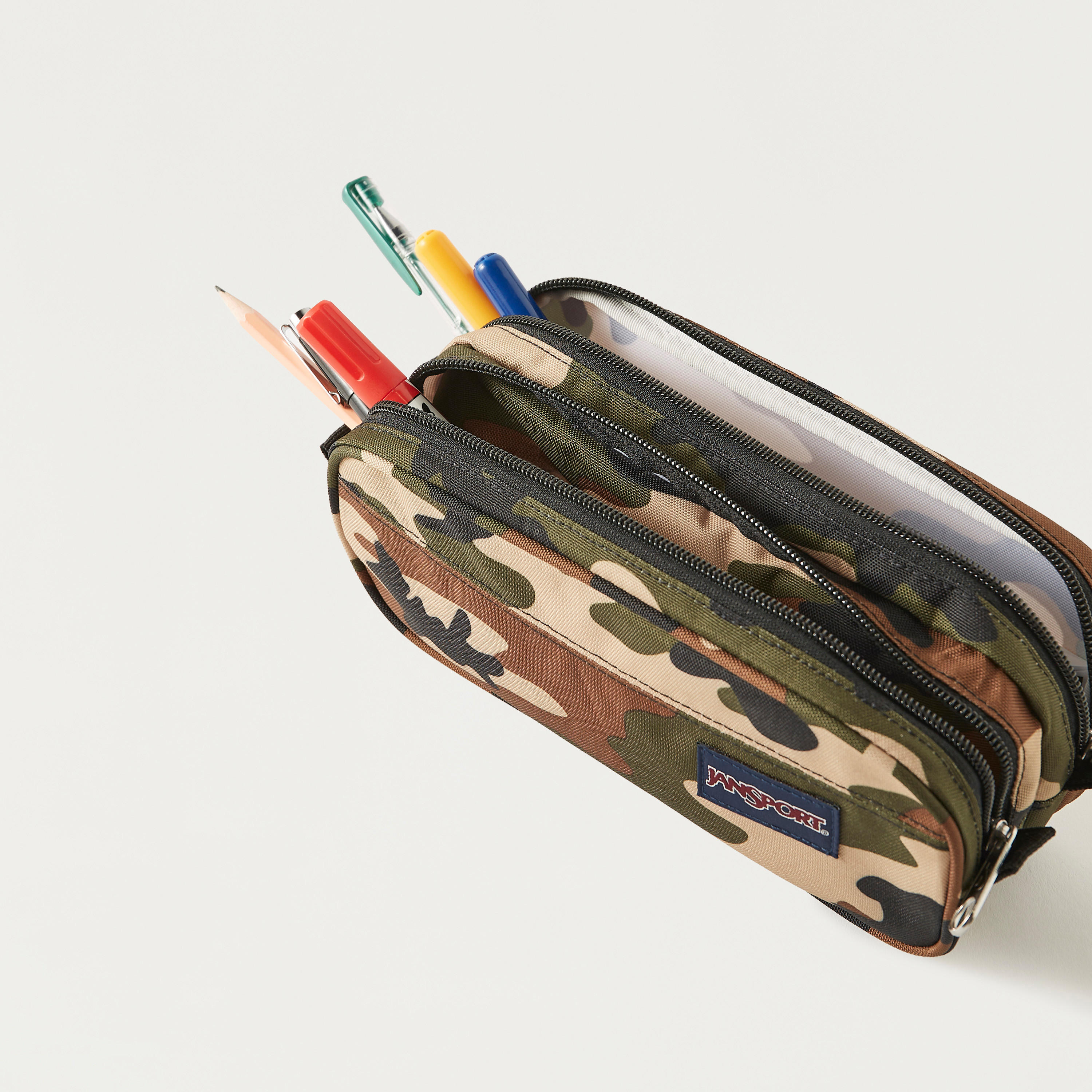 Jansport Camoflauge Print Pencil Case with Zip Closure-school-stationery-pencilcases-image-4
