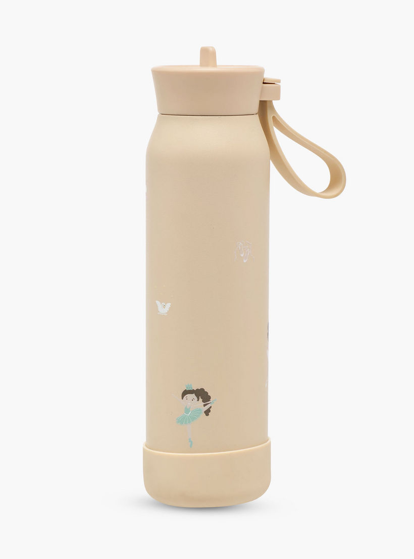 Citron Ballerina Print Stainless Steel Water Bottle - 350 ml-school-waterbottles-image-1