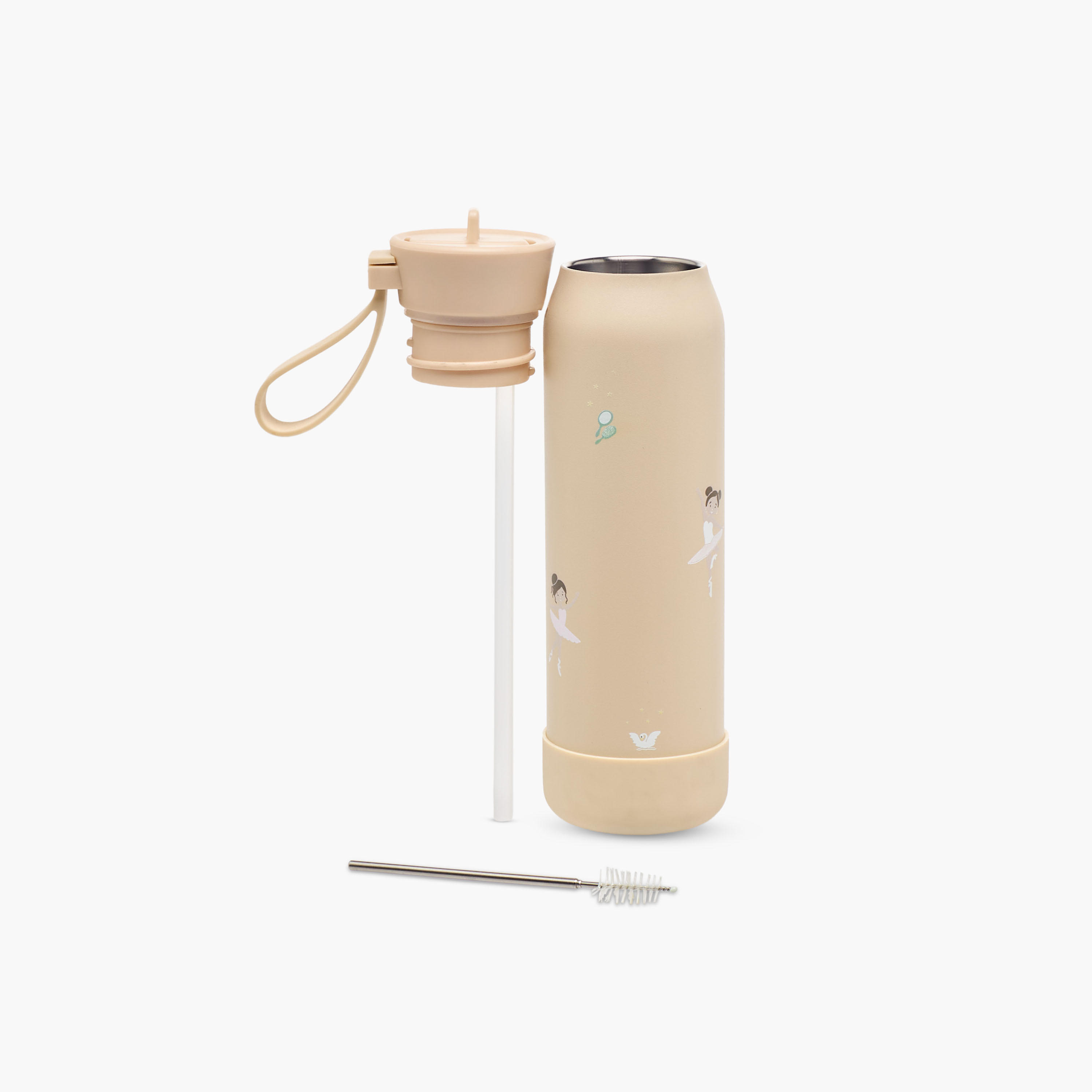 Citron Ballerina Print Stainless Steel Water Bottle - 350 ml-school-waterbottles-image-2