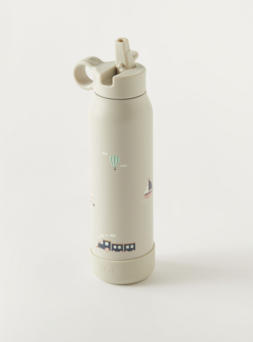 Citron Ballerina Print Stainless Steel Water Bottle - 350 ml-school-waterbottles-image-2