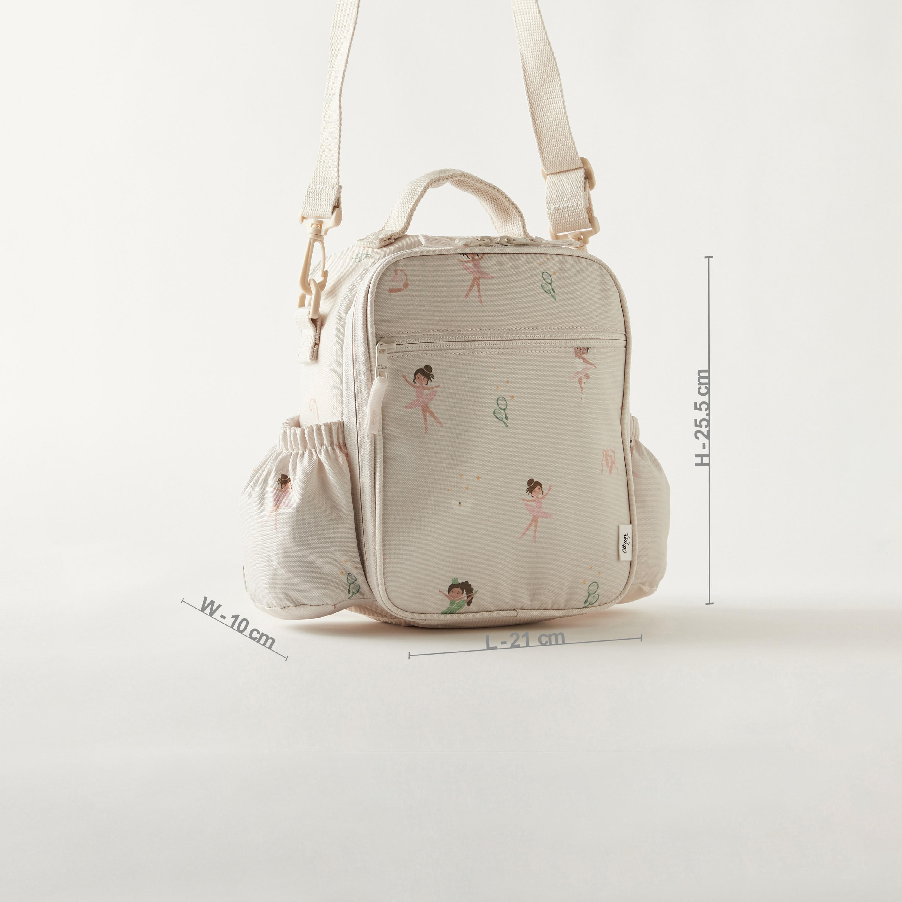 Citron Ballerina Print Insulated Lunch Bag with Detachable Strap-school-lunchessentials-lunchbags-image-5