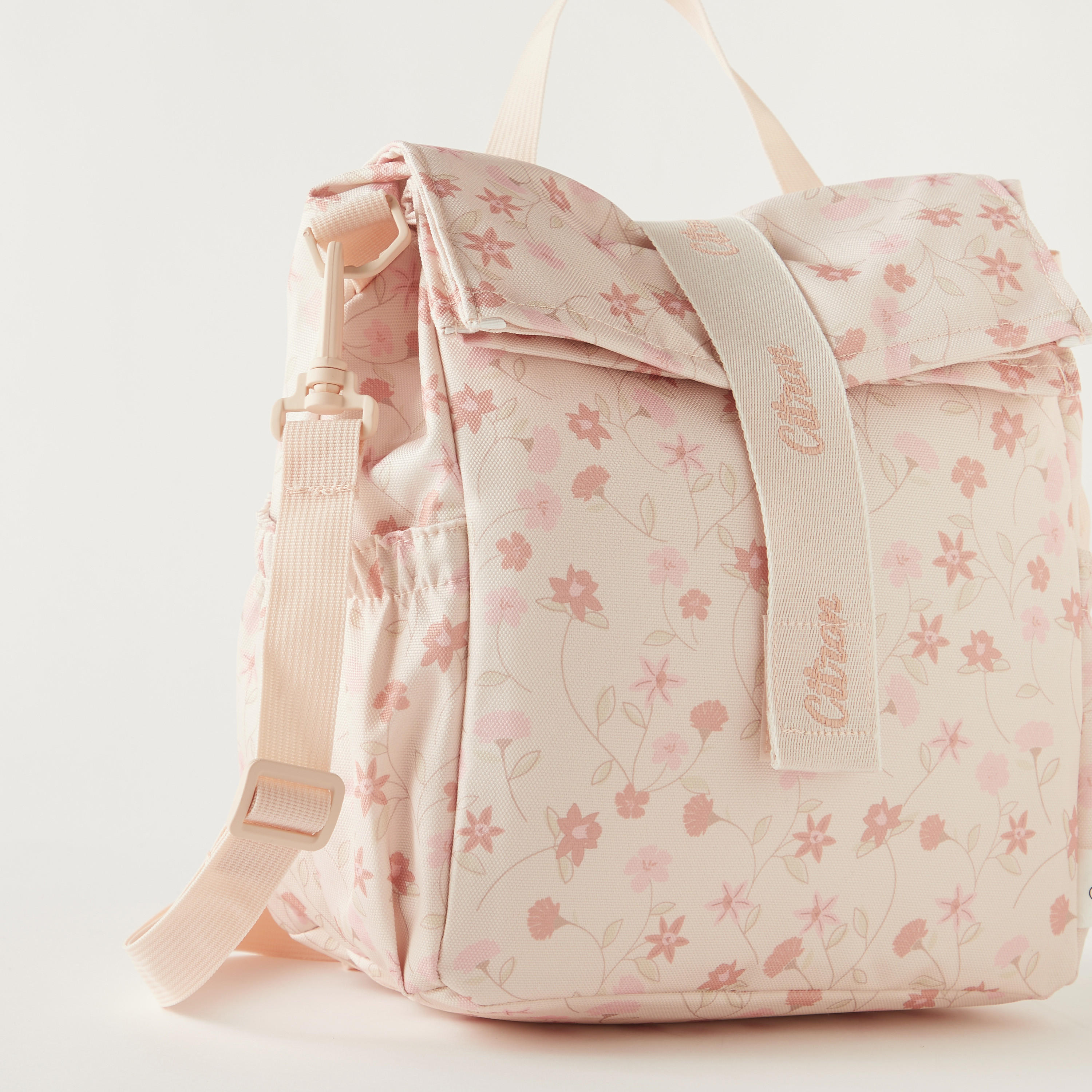 Citron Floral Print Insulated Lunch Bag with Detachable Strap-school-lunchessentials-lunchbags-image-2