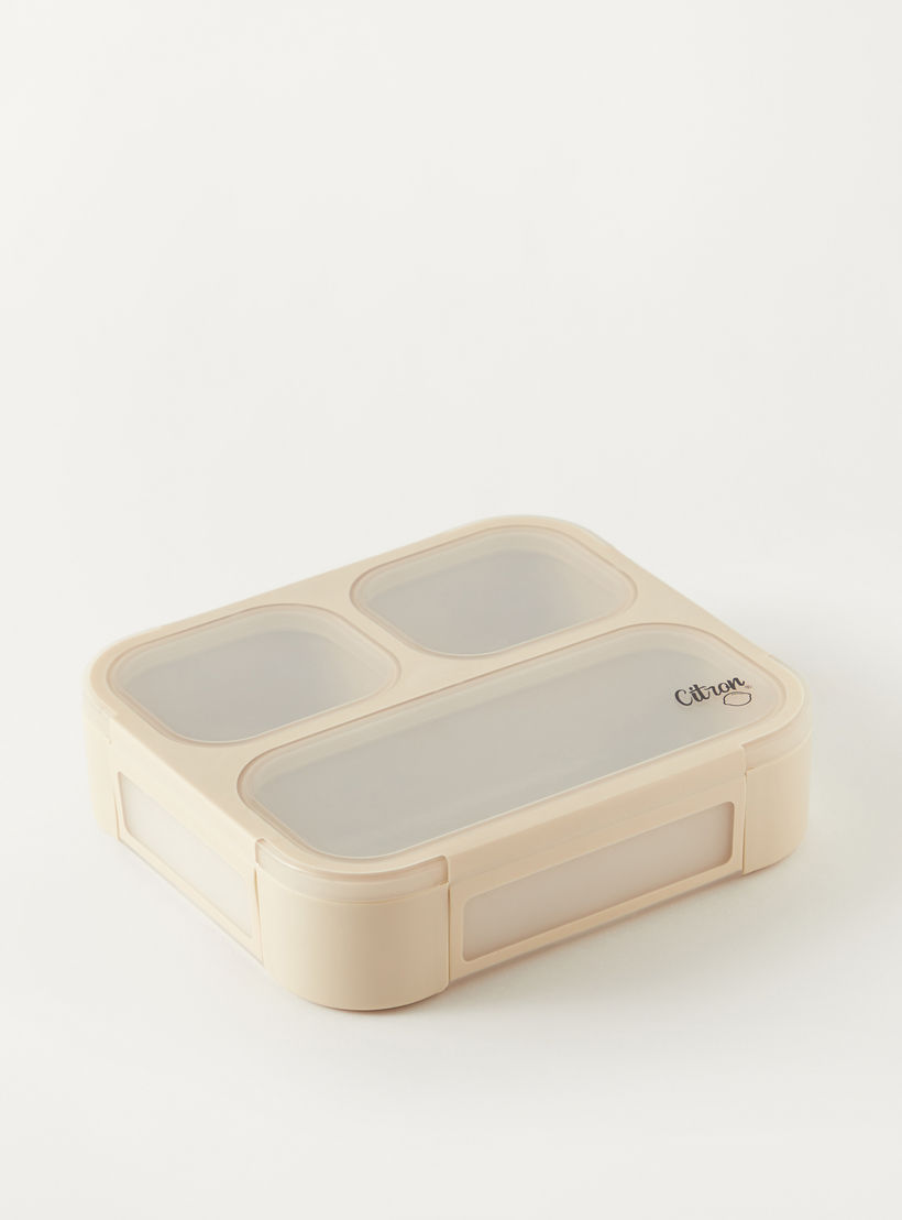 Citron Sectioned Lunch Box with Fork and Spoon-school-lunchessentials-lunchboxes-image-1