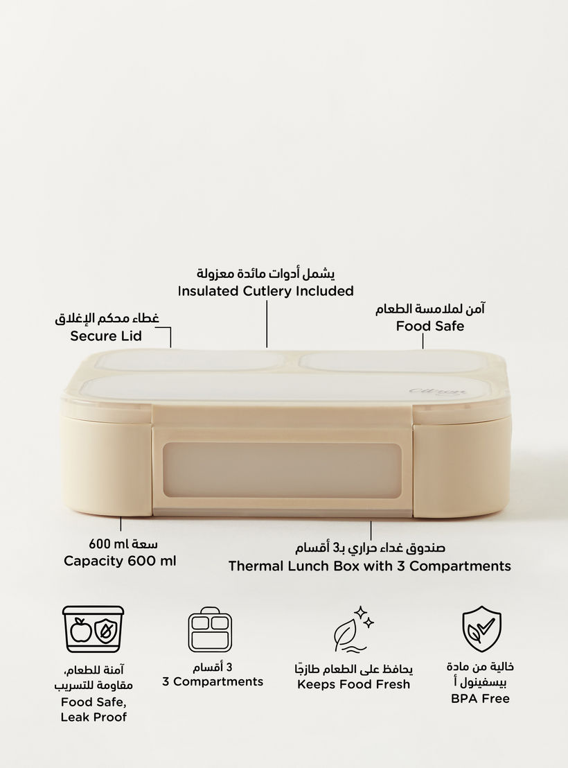 Citron Sectioned Lunch Box with Fork and Spoon-school-lunchessentials-lunchboxes-image-2