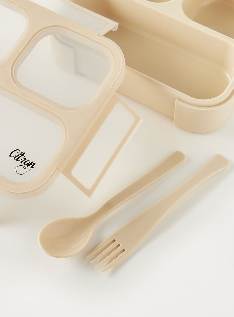 Citron Sectioned Lunch Box with Fork and Spoon-school-lunchessentials-lunchboxes-image-3