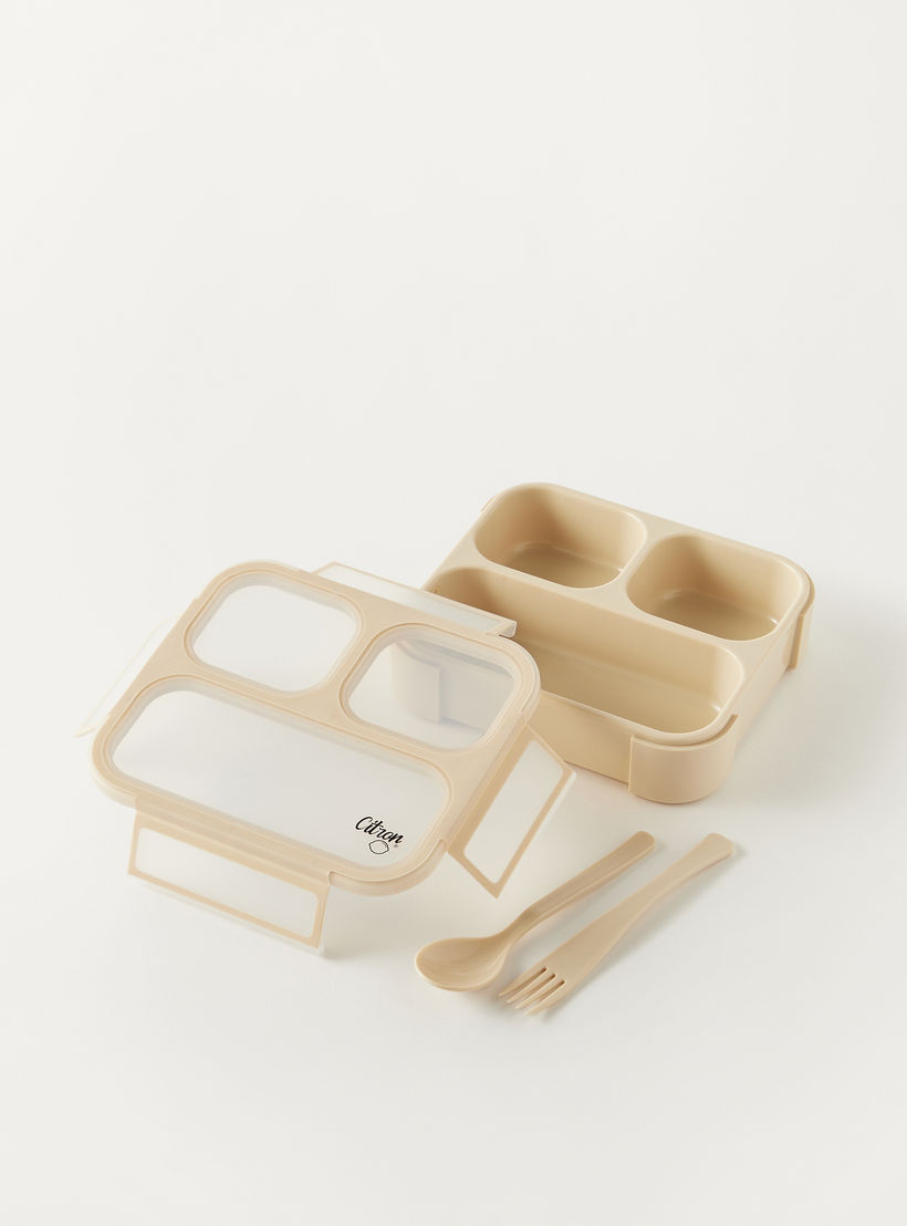 Citron Sectioned Lunch Box with Fork and Spoon-school-lunchessentials-lunchboxes-image-4