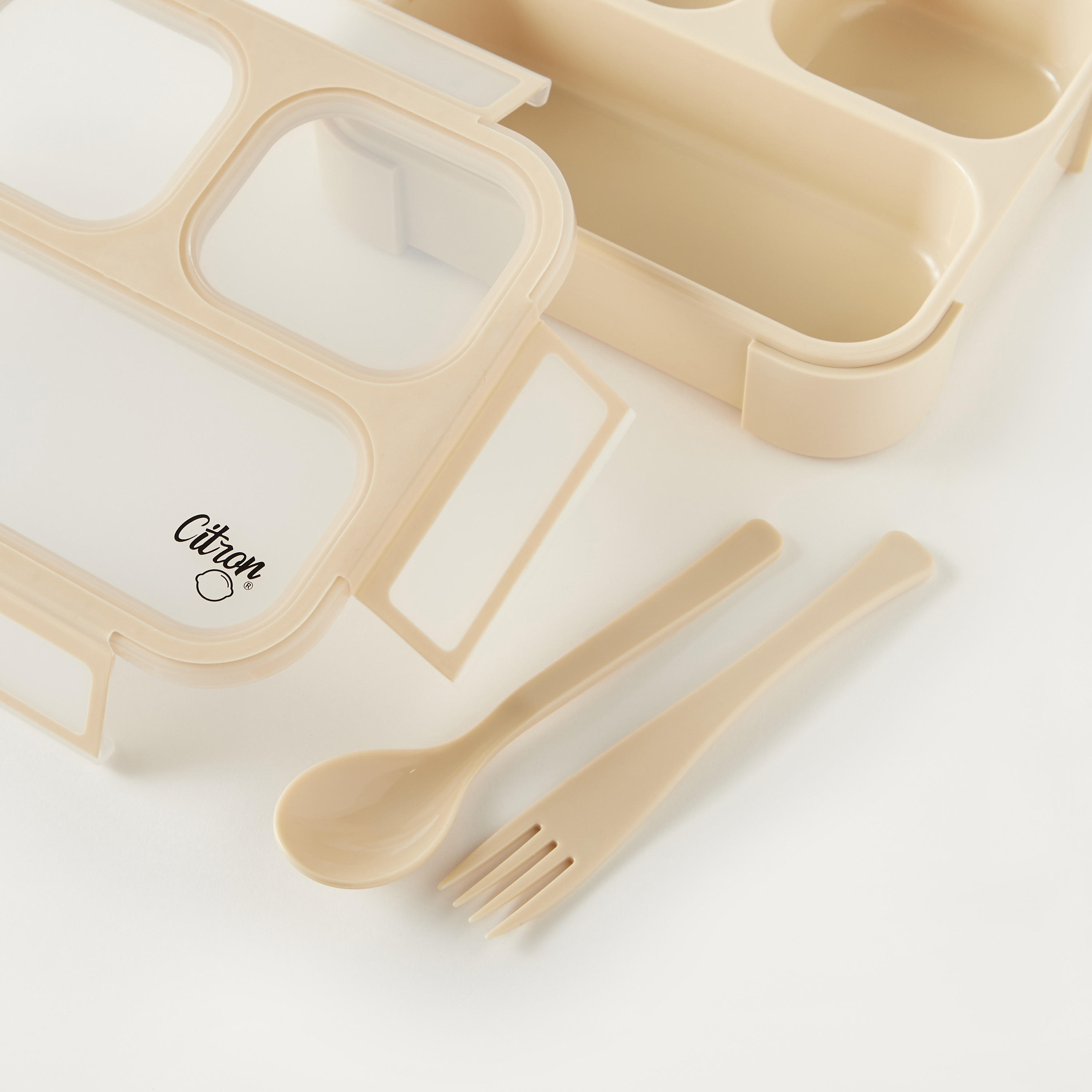 Citron Sectioned Lunch Box with Fork and Spoon-school-lunchessentials-lunchboxes-image-3