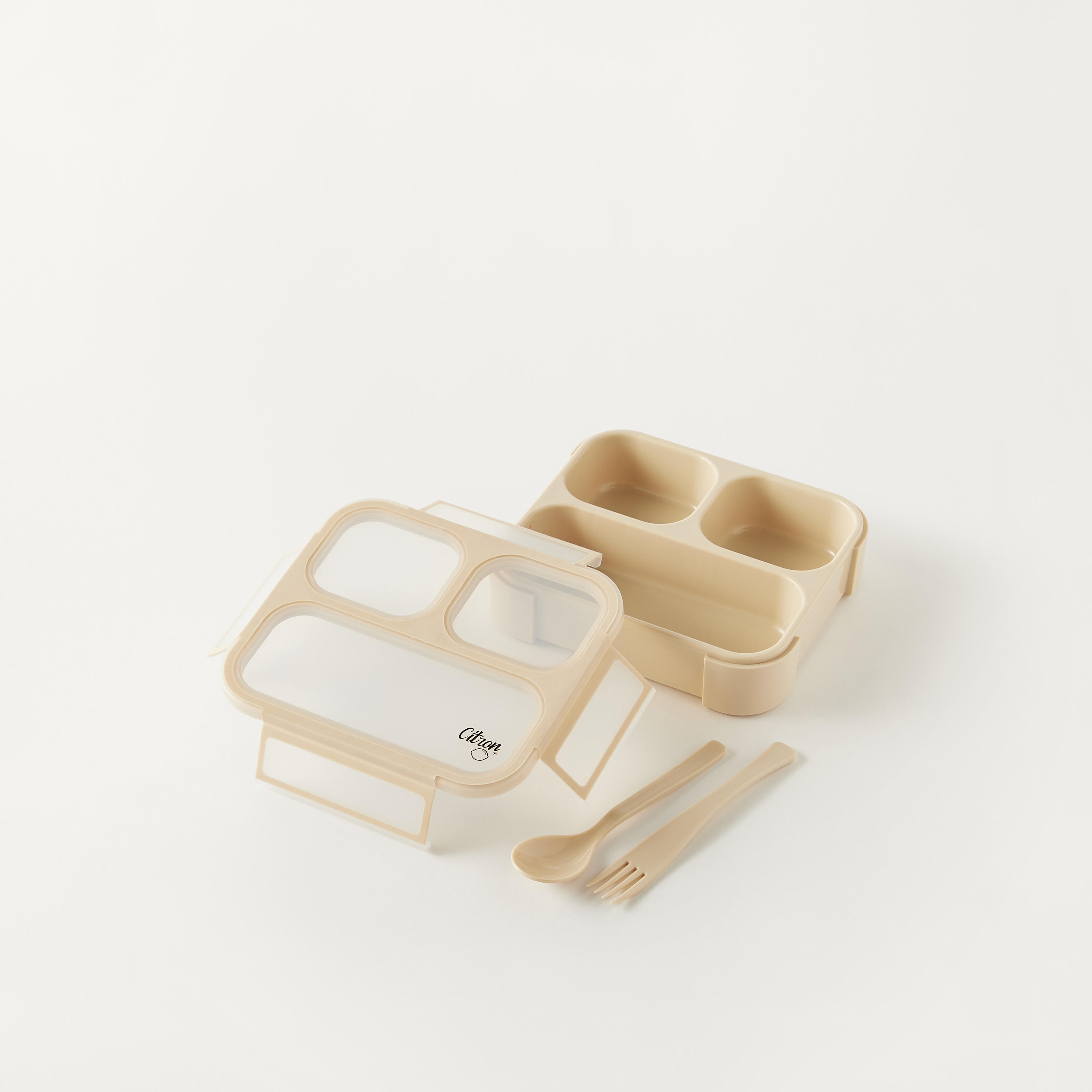 Citron Sectioned Lunch Box with Fork and Spoon-school-lunchessentials-lunchboxes-image-4