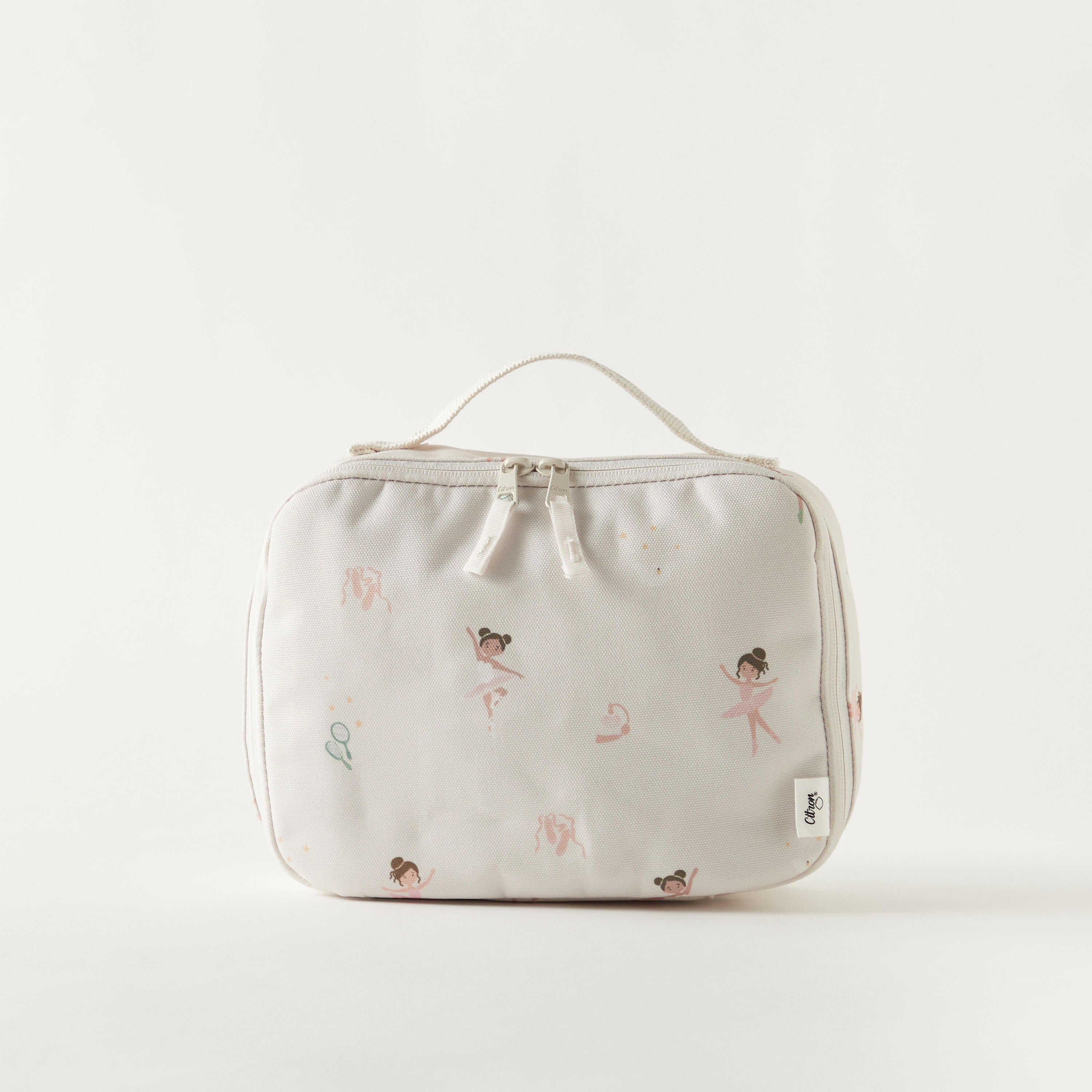 Citron Ballerina Print Insulated Lunch Bag with Handle and Zip Closure-school-lunchessentials-lunchbags-image-1
