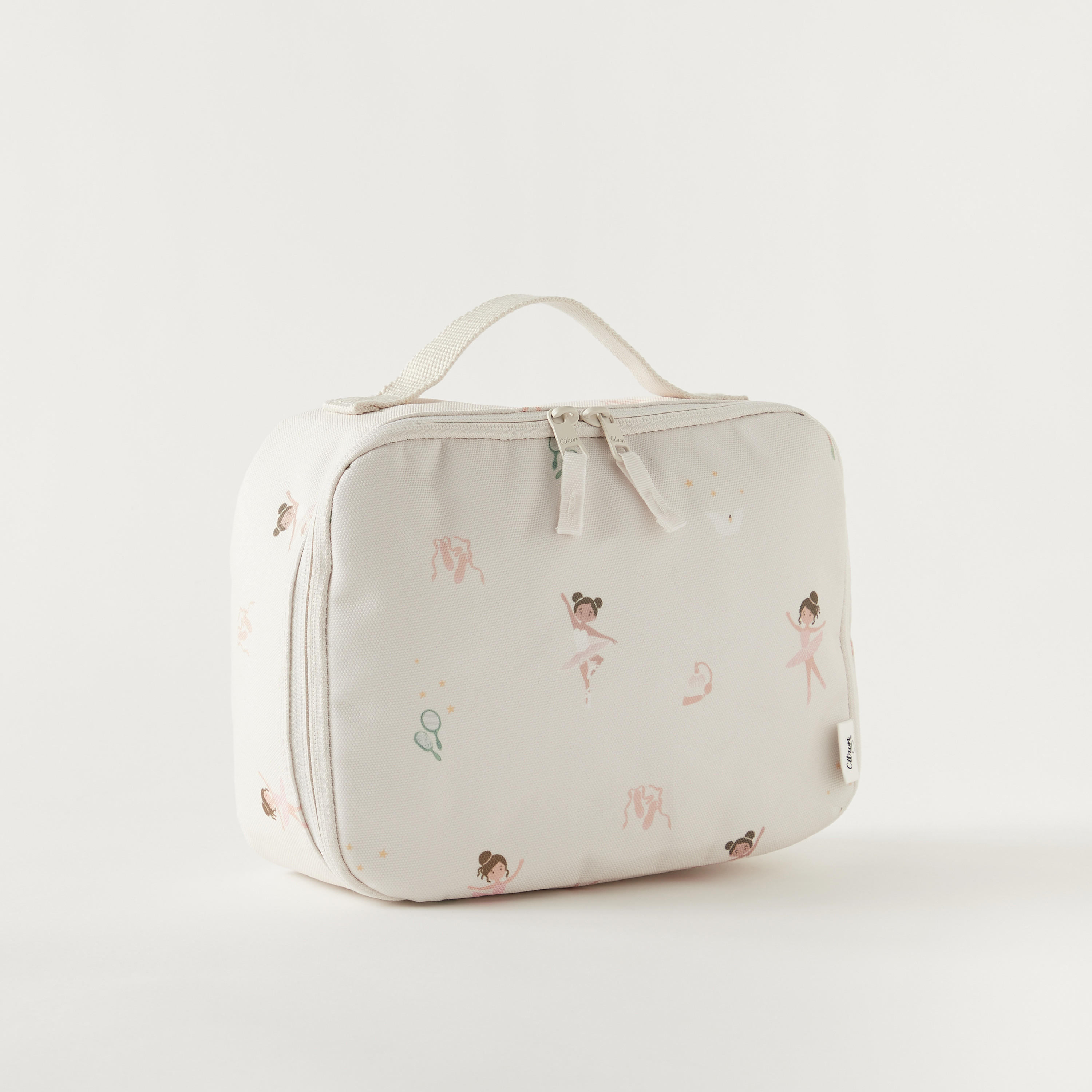 Citron Ballerina Print Insulated Lunch Bag with Handle and Zip Closure-school-lunchessentials-lunchbags-image-2
