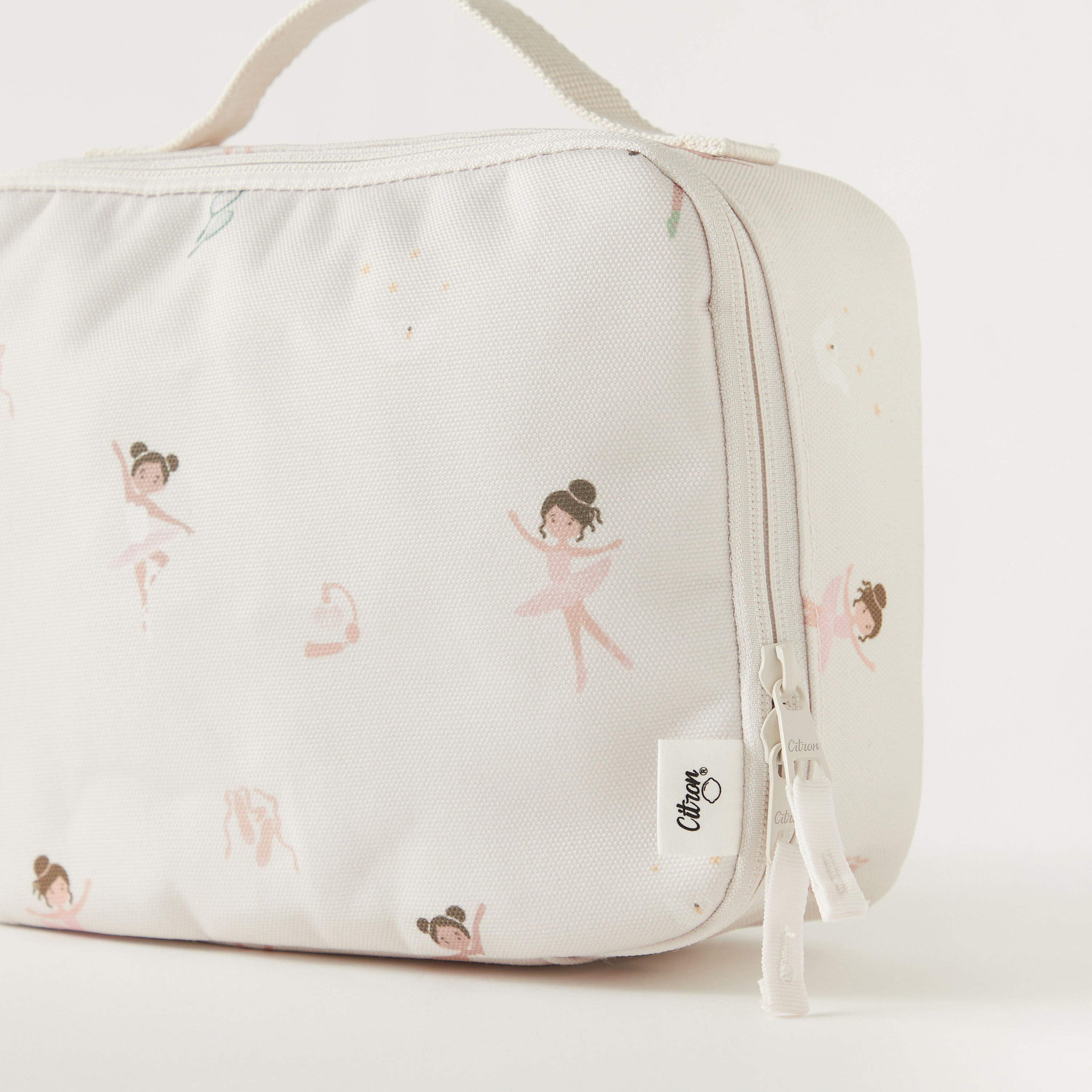 Citron Ballerina Print Insulated Lunch Bag with Handle and Zip Closure-school-lunchessentials-lunchbags-image-3