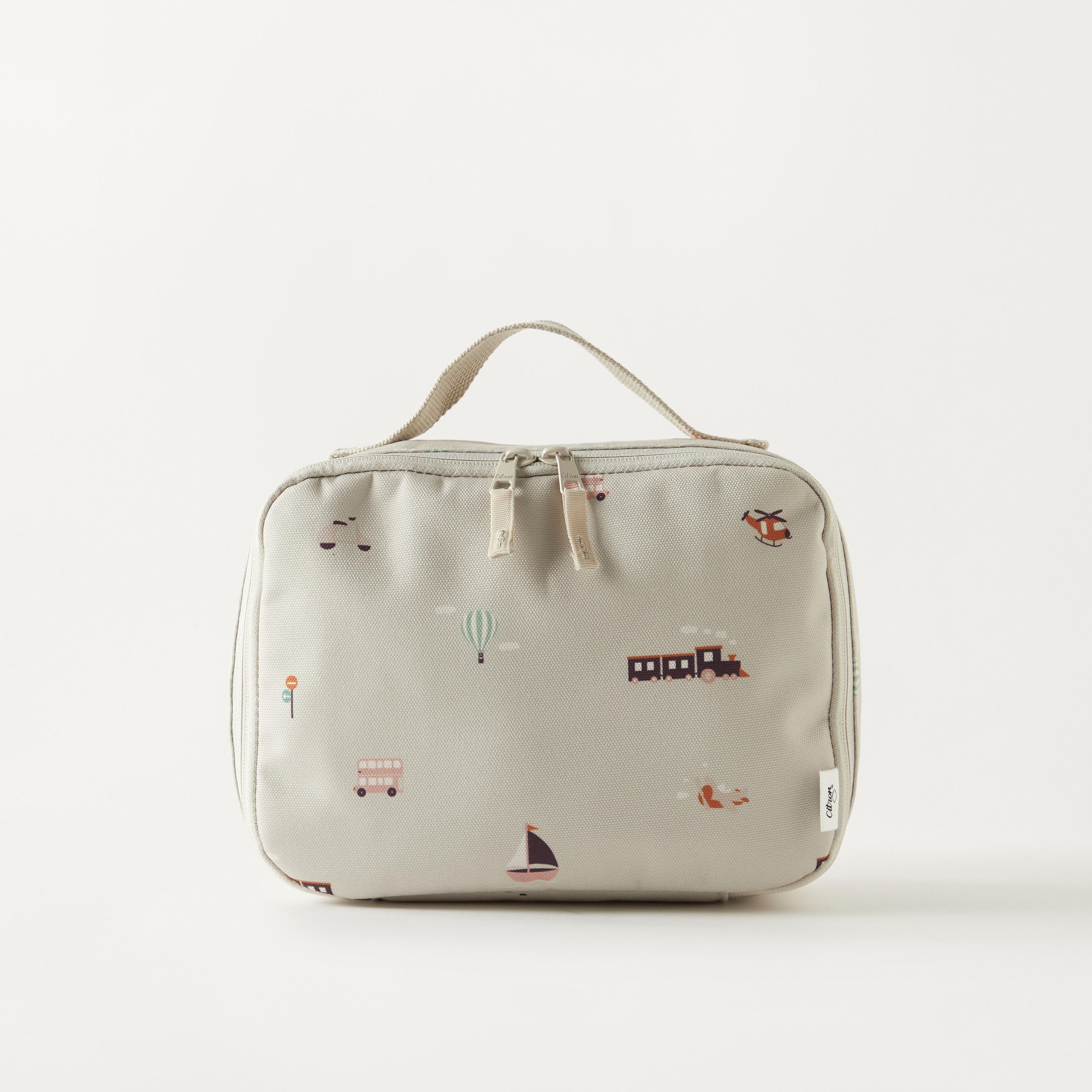 Citron Printed Insulated Lunch Bag with Handle and Zip Closure-school-lunchessentials-lunchbags-image-1