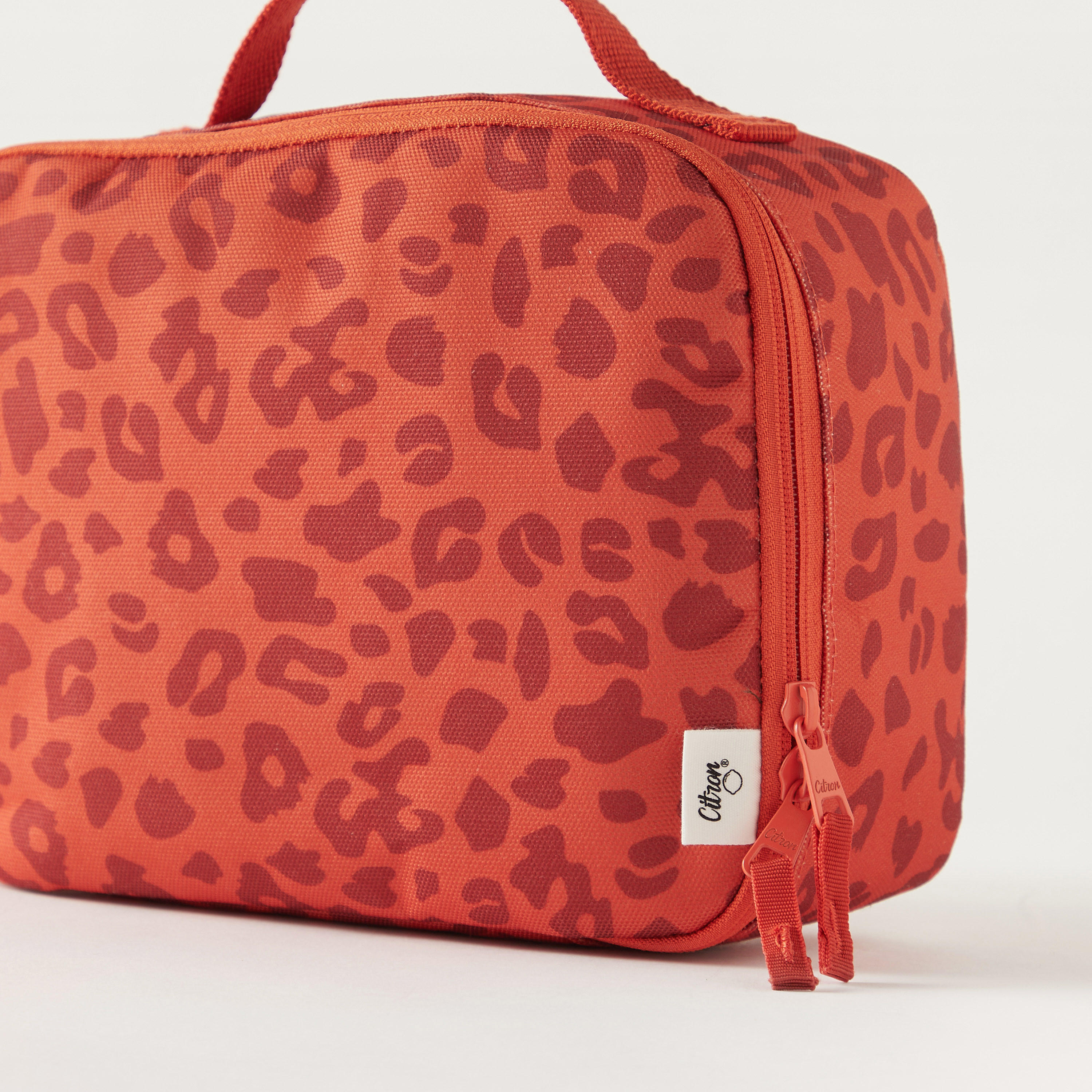 Citron Animal Print Insulated Lunch Bag with Handle and Zip Closure-school-lunchessentials-lunchbags-image-3