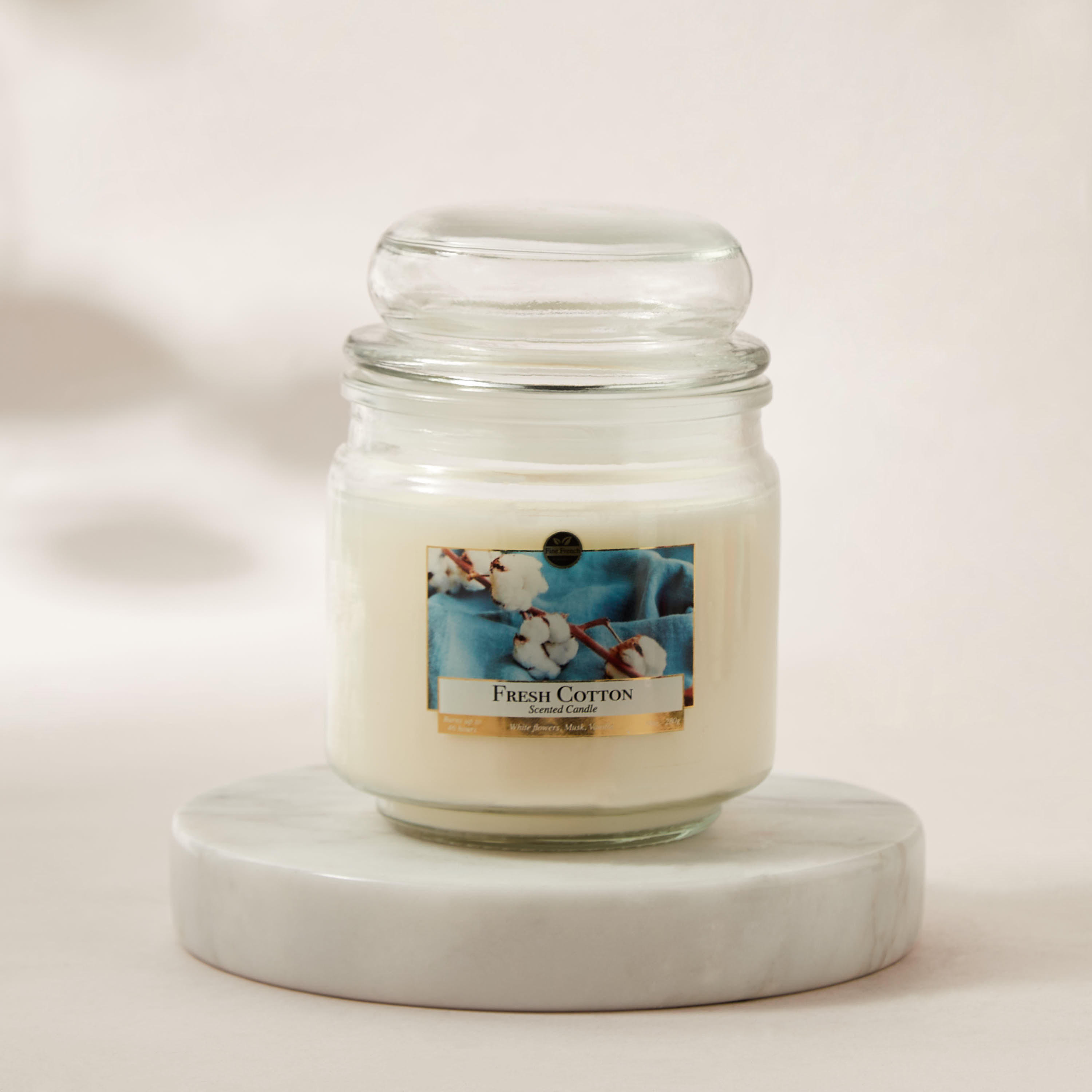 Fresh Cotton Scented Jar Candle - 280 gms-household-homefragrance-candles-image-2