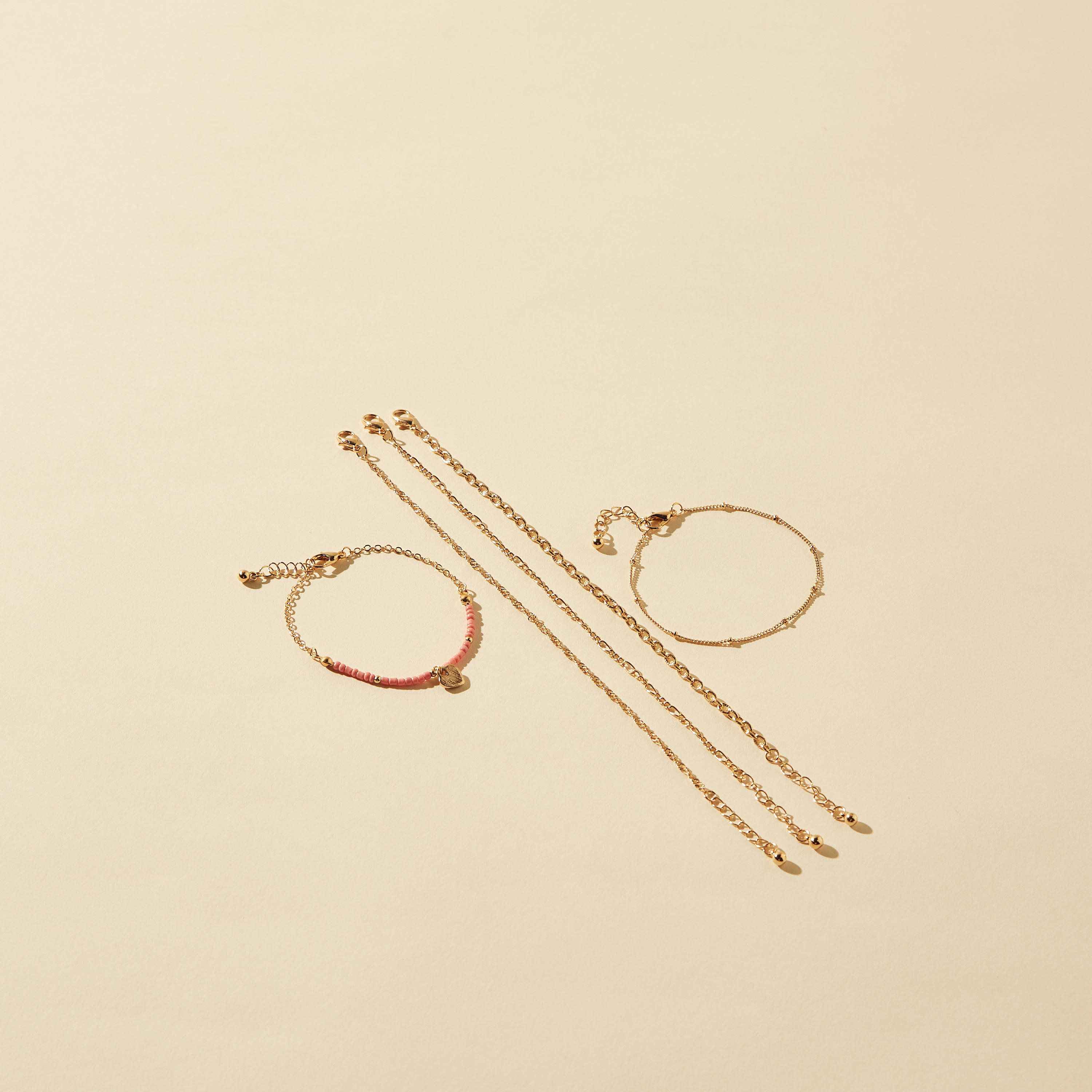 Assorted Anklet with Lobster Clasp - Set of 5-women-watchesandjewellery-jewellery-anklets-image-1