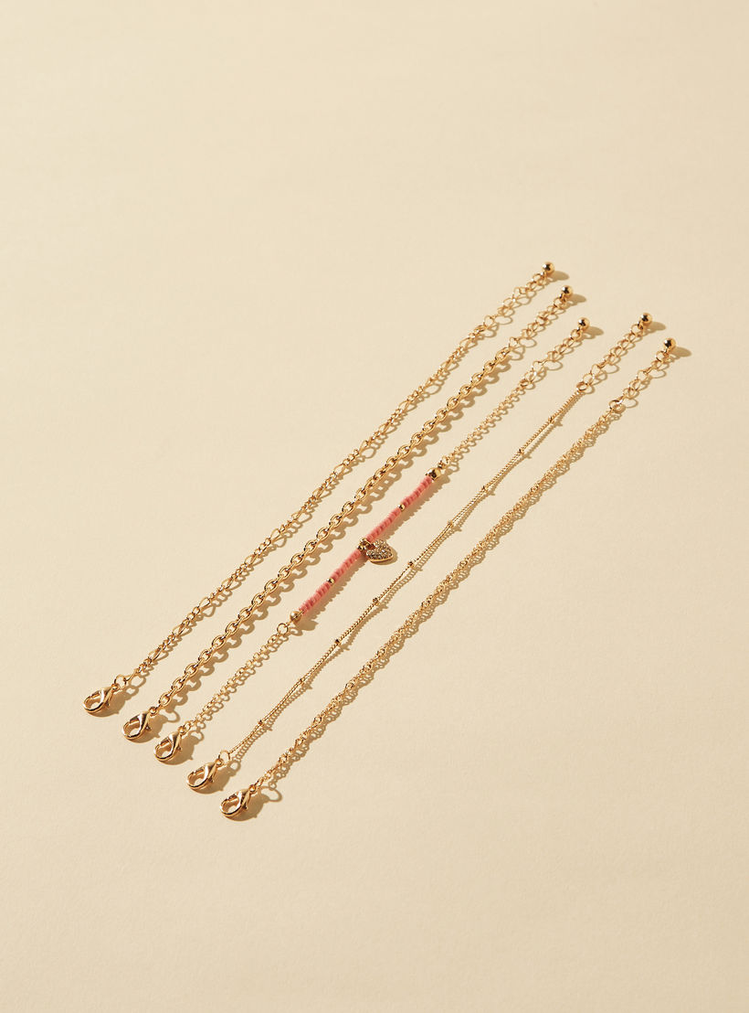 Assorted Anklet with Lobster Clasp - Set of 5-women-watchesandjewellery-jewellery-anklets-image-3