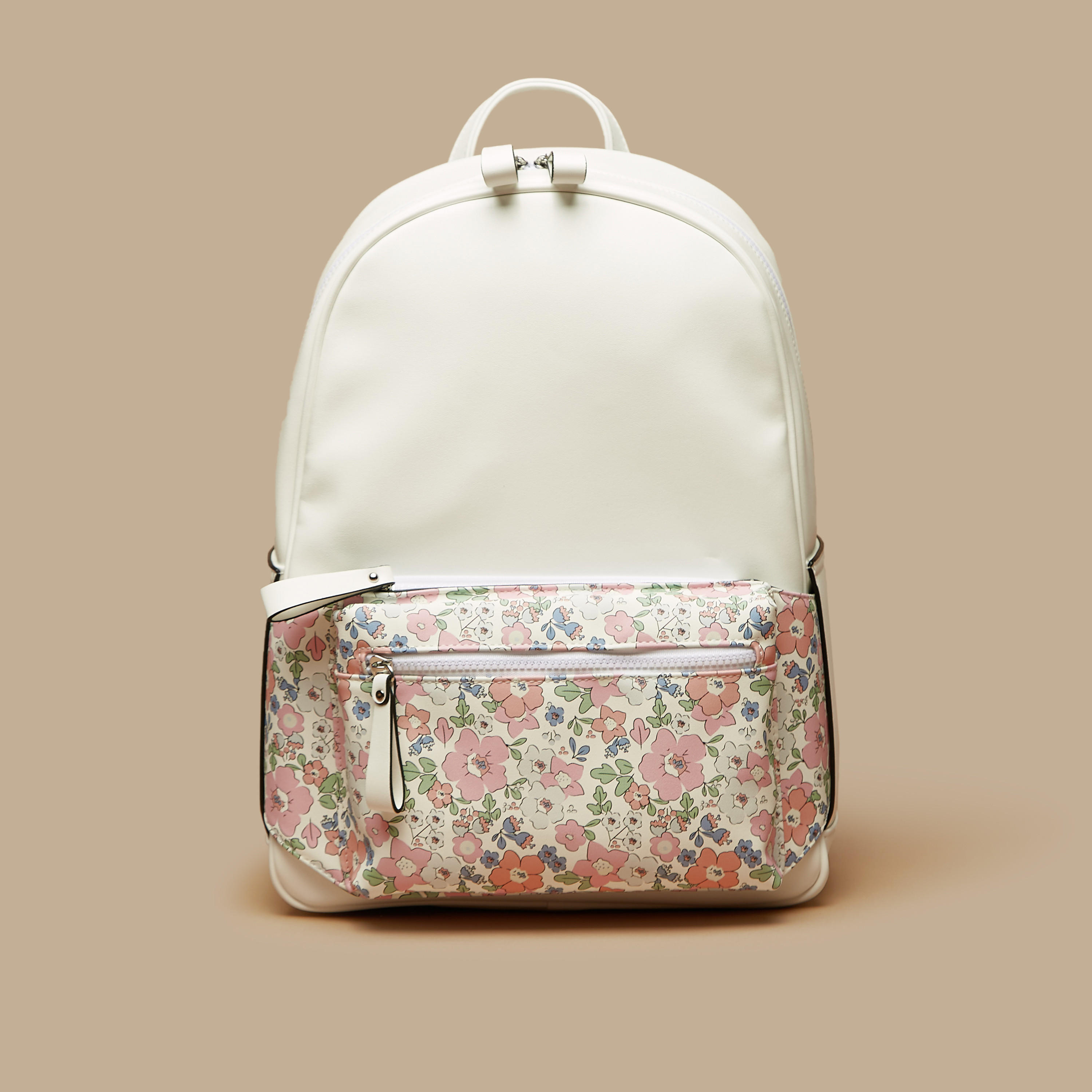 شنطة ظهر بطبعات أزهار وحمّالات كتف قابلة للتّعديل وسحّاب إغلاق من ميسي-women-bagsandwallets-backpacks-image-1