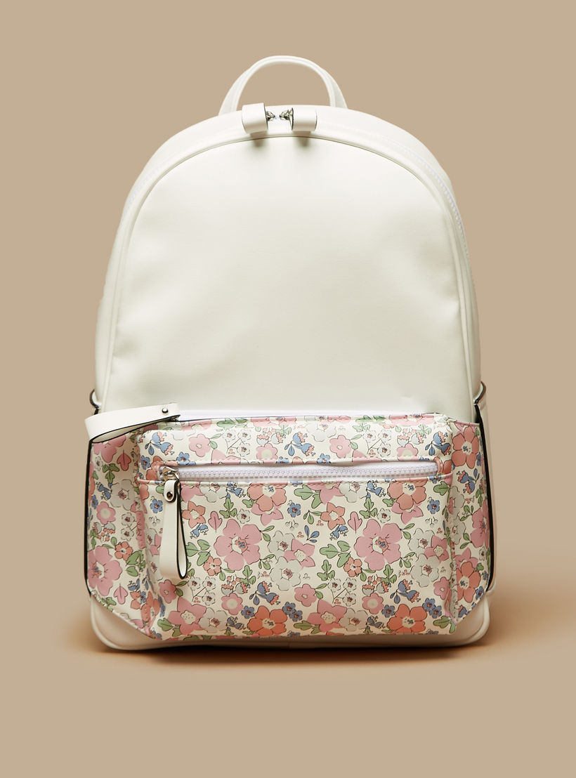 شنطة ظهر بطبعات أزهار وحمّالات كتف قابلة للتّعديل وسحّاب إغلاق من ميسي-women-bagsandwallets-backpacks-image-1