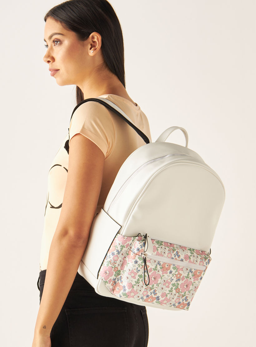 شنطة ظهر بطبعات أزهار وحمّالات كتف قابلة للتّعديل وسحّاب إغلاق من ميسي-women-bagsandwallets-backpacks-image-2