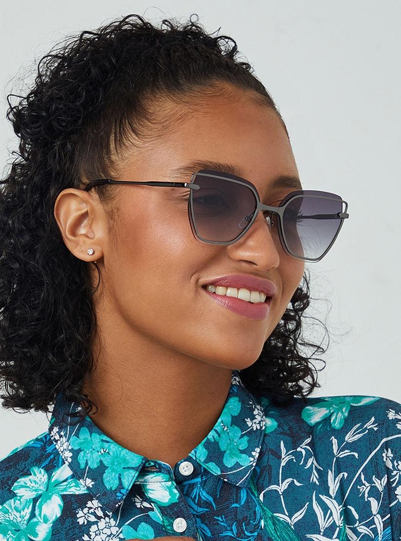 نظارة شمسية رمادية ذات كات آي من بلاك أوت ستارلايت مع 57 مم -women-sunglasses-image-6