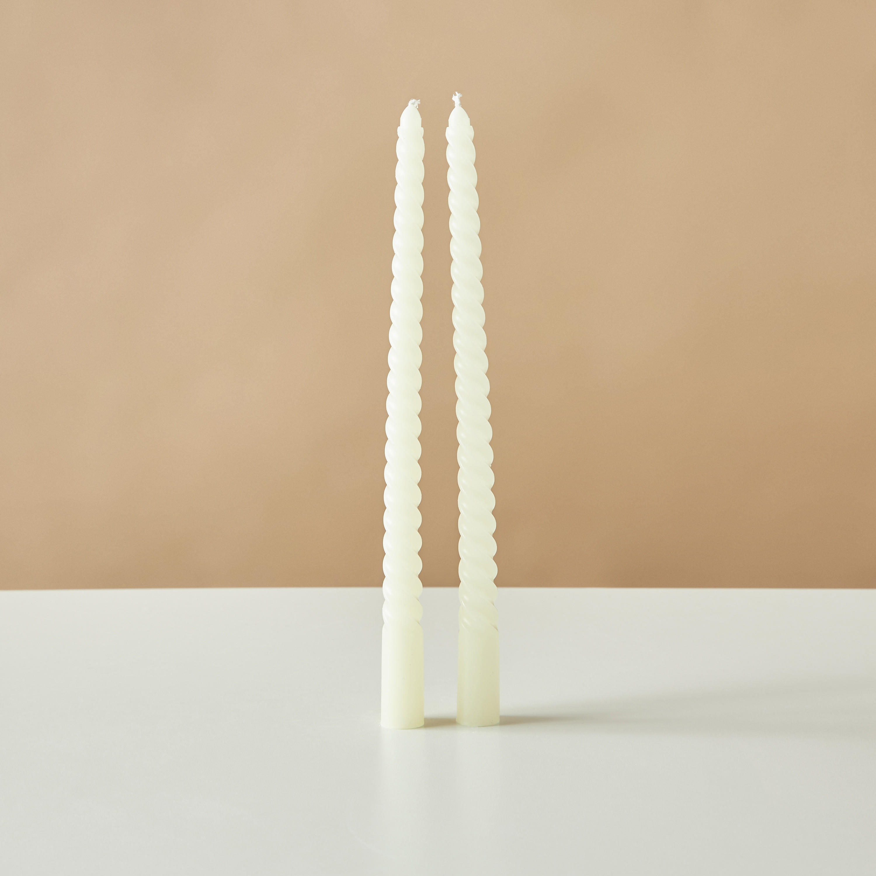 Countryfield Unscented Twirly Taper Dinner Candle - Set of 2-household-homefragrance-candles-image-2