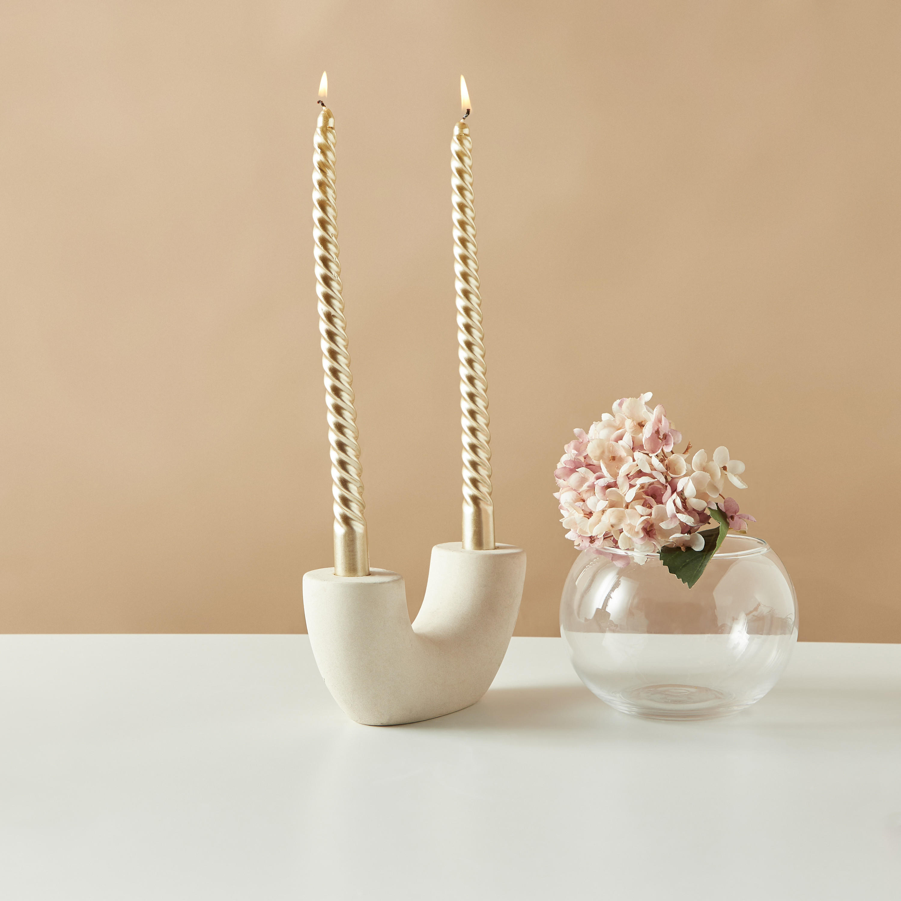 Countryfield Essentials Unscented Twirly Taper Dinner Candle - Set of 2-household-homefragrance-candles-image-1
