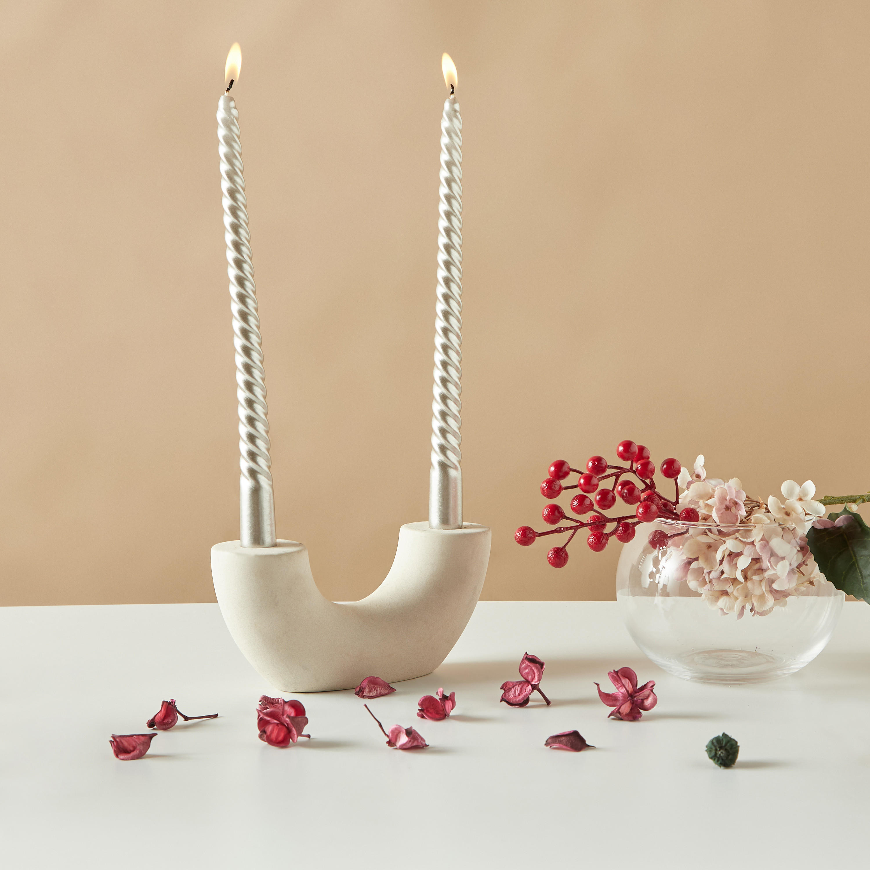 Countryfield Essentials Unscented Twirly Taper Dinner Candle - Set of 2-household-homefragrance-candles-image-2