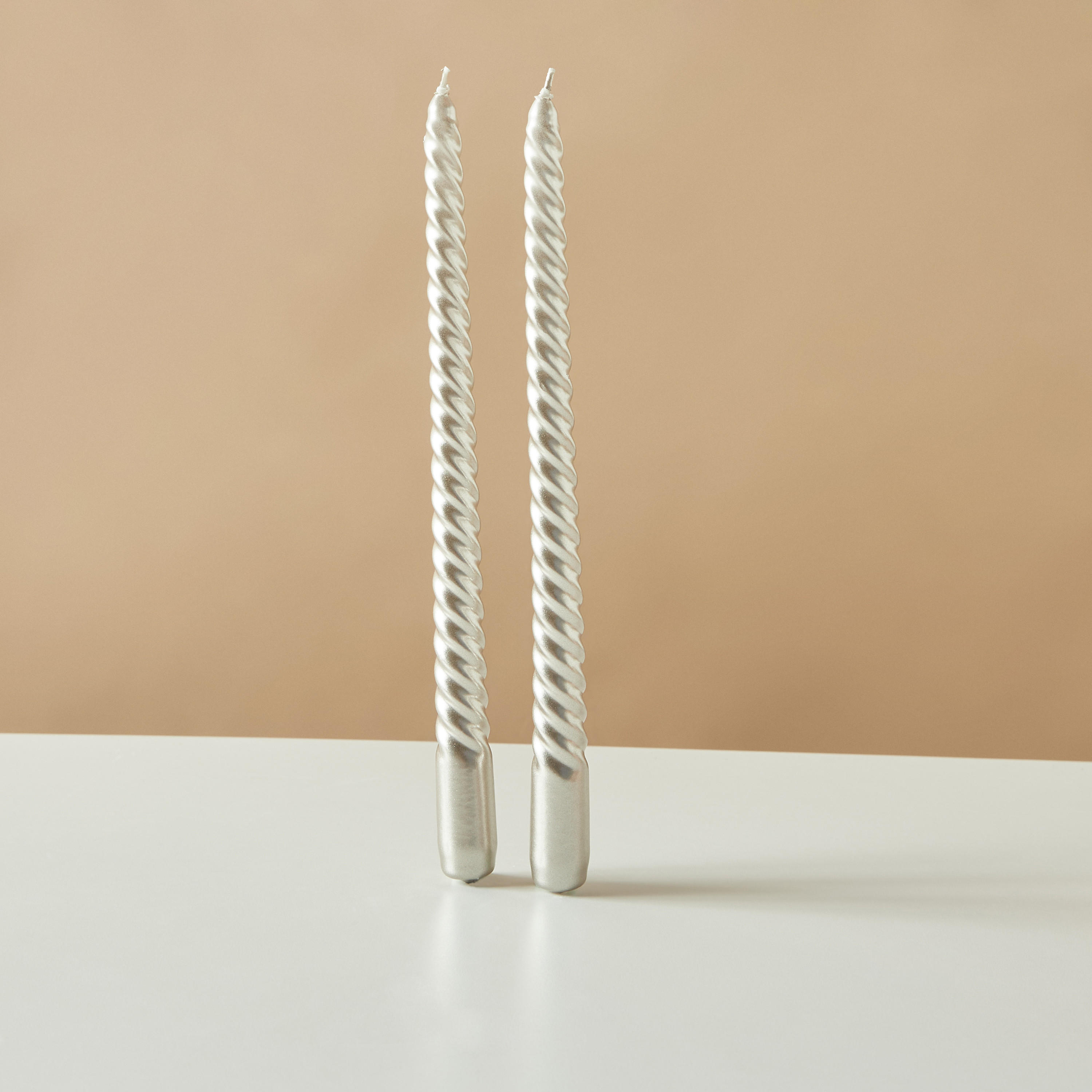 Countryfield Essentials Unscented Twirly Taper Dinner Candle - Set of 2-household-homefragrance-candles-image-3