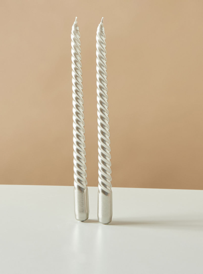 Countryfield Essentials Unscented Twirly Taper Dinner Candle - Set of 2-household-homefragrance-candles-image-3