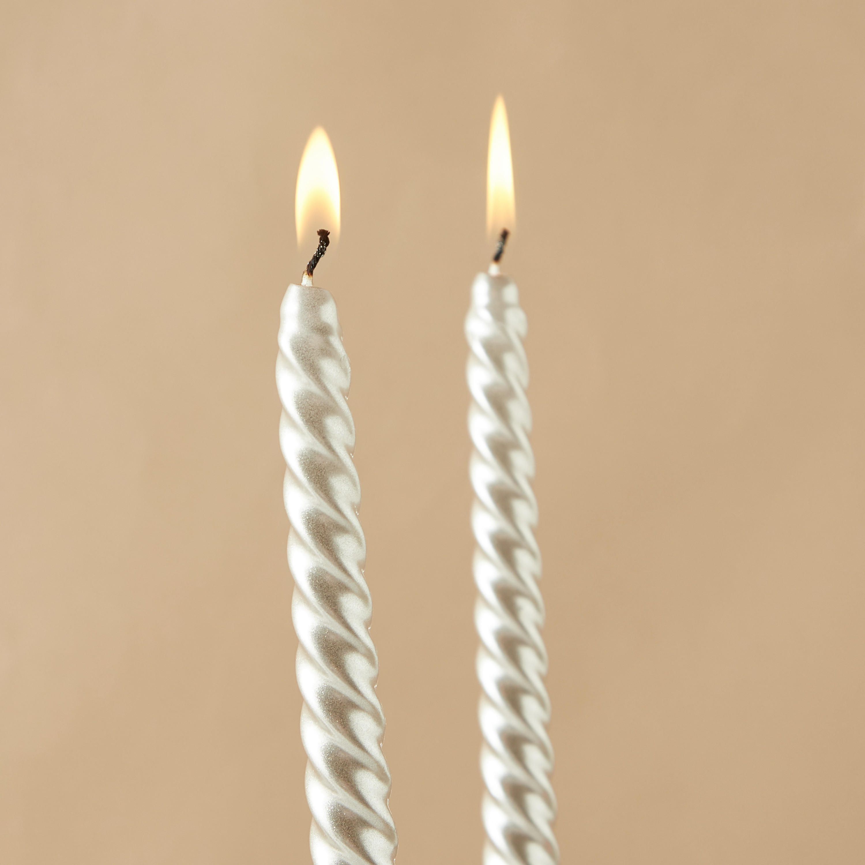 Countryfield Essentials Unscented Twirly Taper Dinner Candle - Set of 2-household-homefragrance-candles-image-4