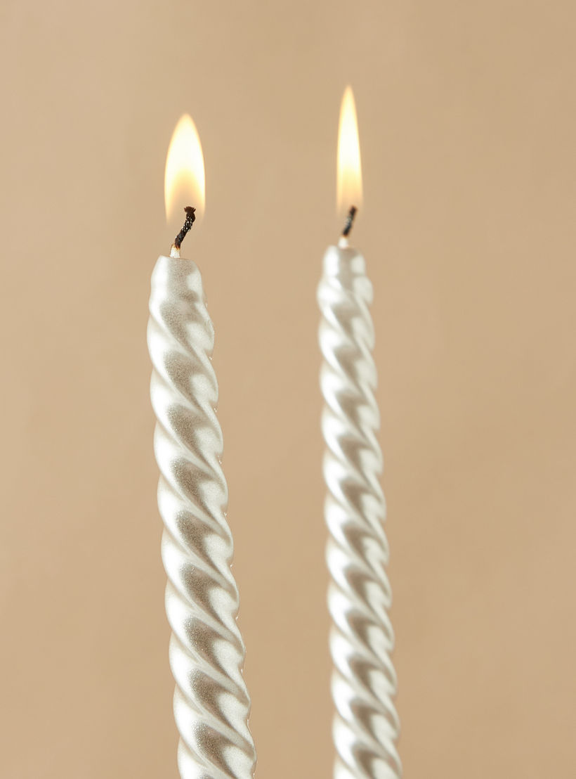 Countryfield Essentials Unscented Twirly Taper Dinner Candle - Set of 2-household-homefragrance-candles-image-4