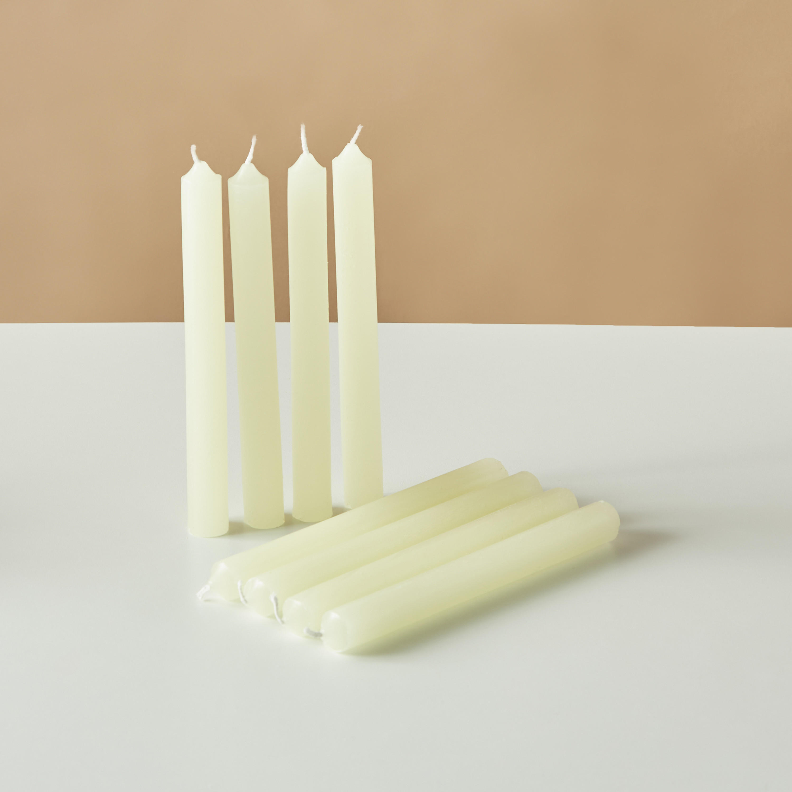 Countryfield Essentials Unscented Taper Dinner Candle - Set of 8-household-homefragrance-candles-image-2