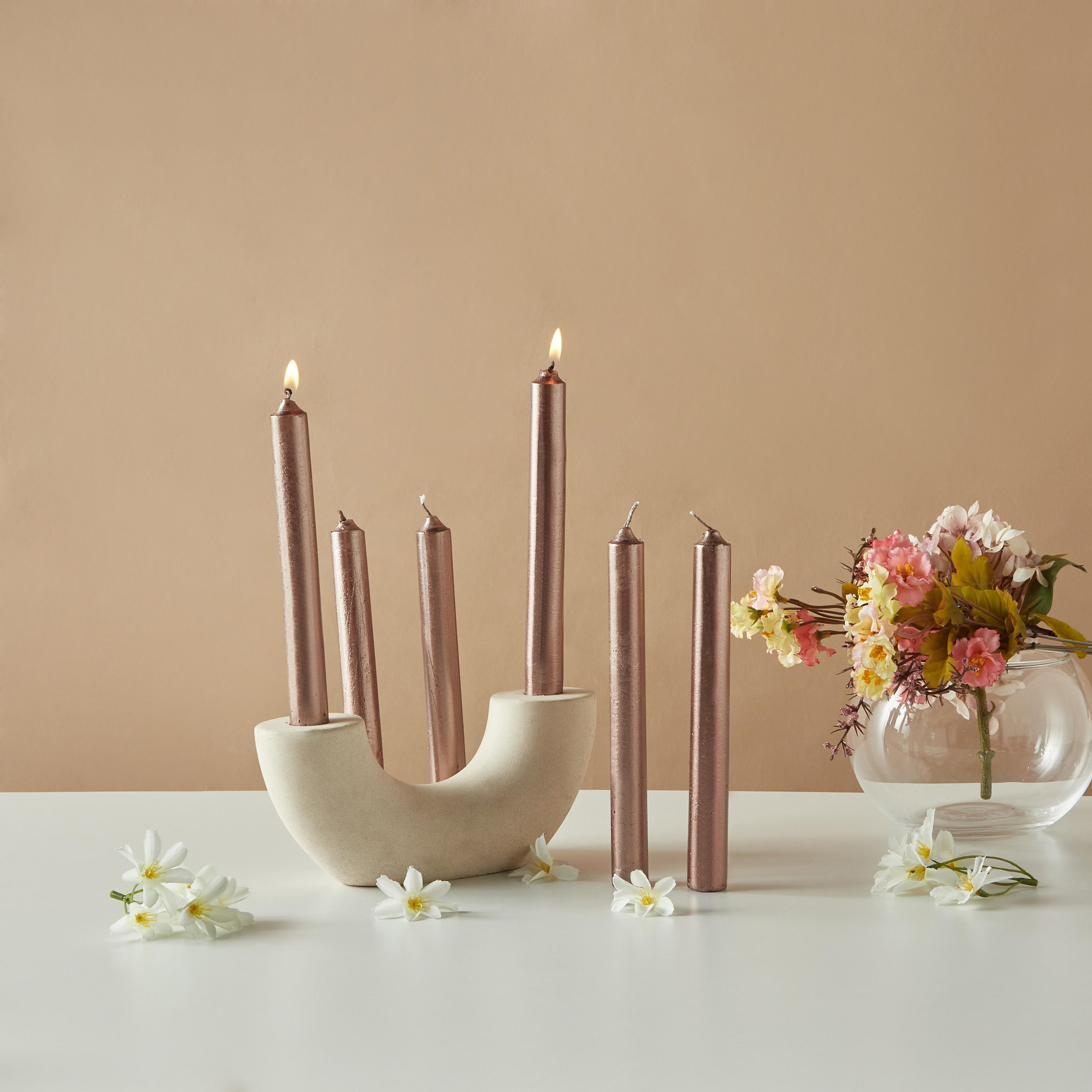 Countryfield Essentials Unscented Taper Dinner Candle - Set of 6-household-homefragrance-candles-image-1