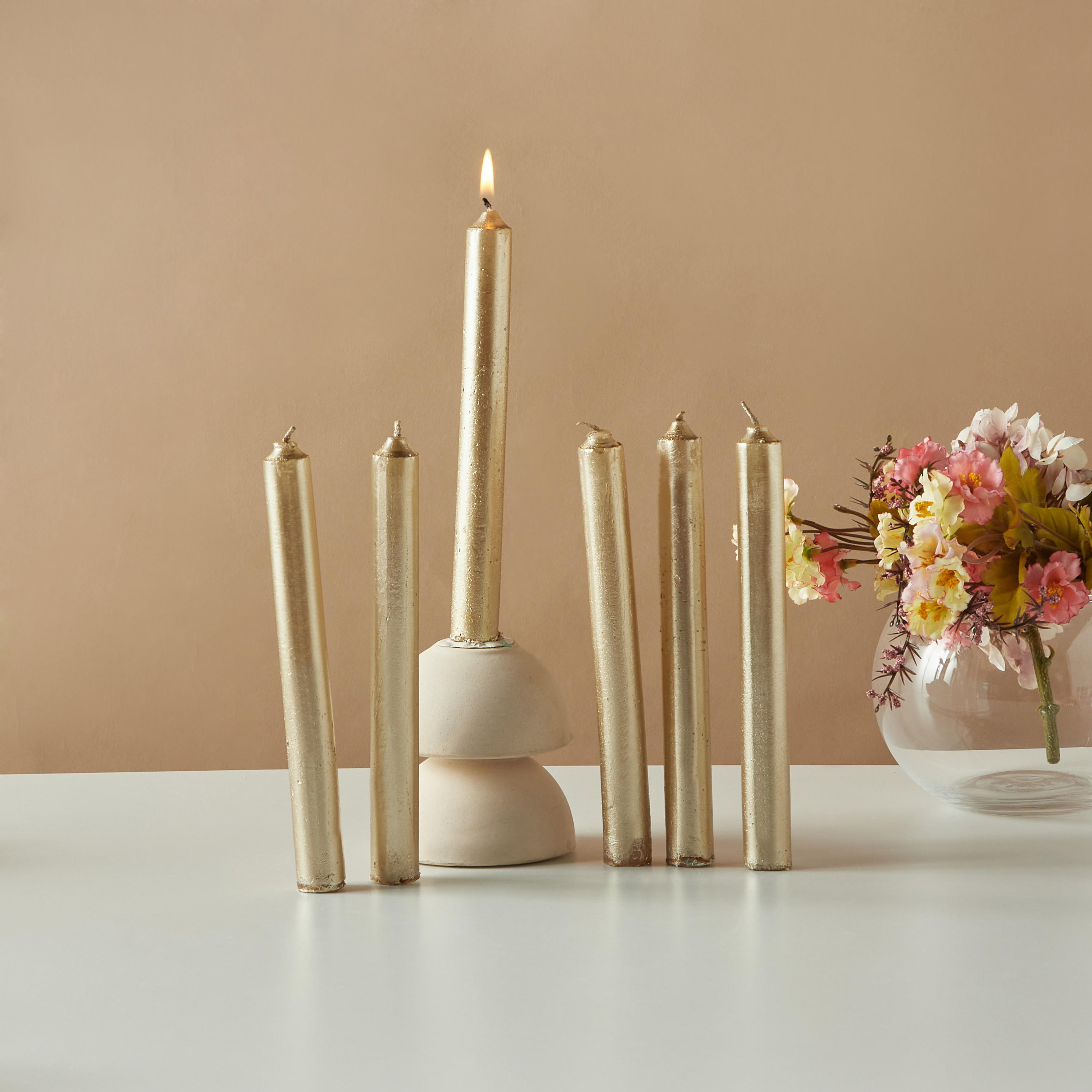 Countryfield Essentials Unscented Taper Dinner Candle - Set of 6-household-homefragrance-candles-image-1