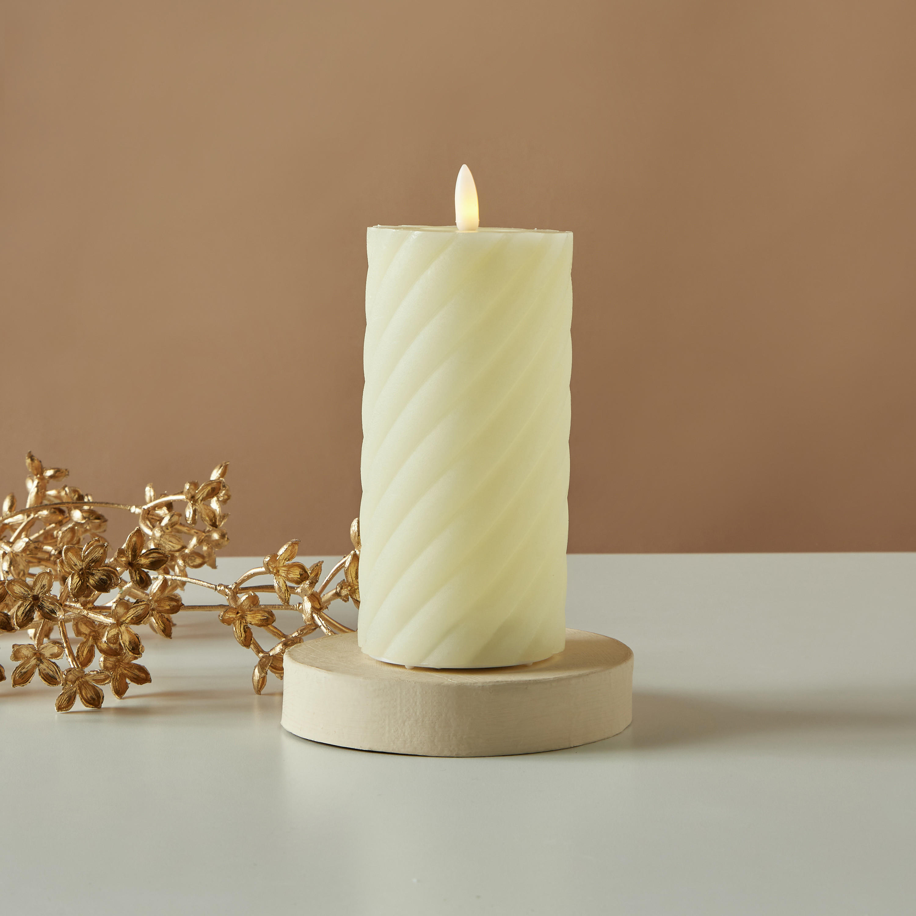 Countryfield Essentials LED Flameless Wax Pillar Candle - 15 cms-household-homefragrance-candles-image-1