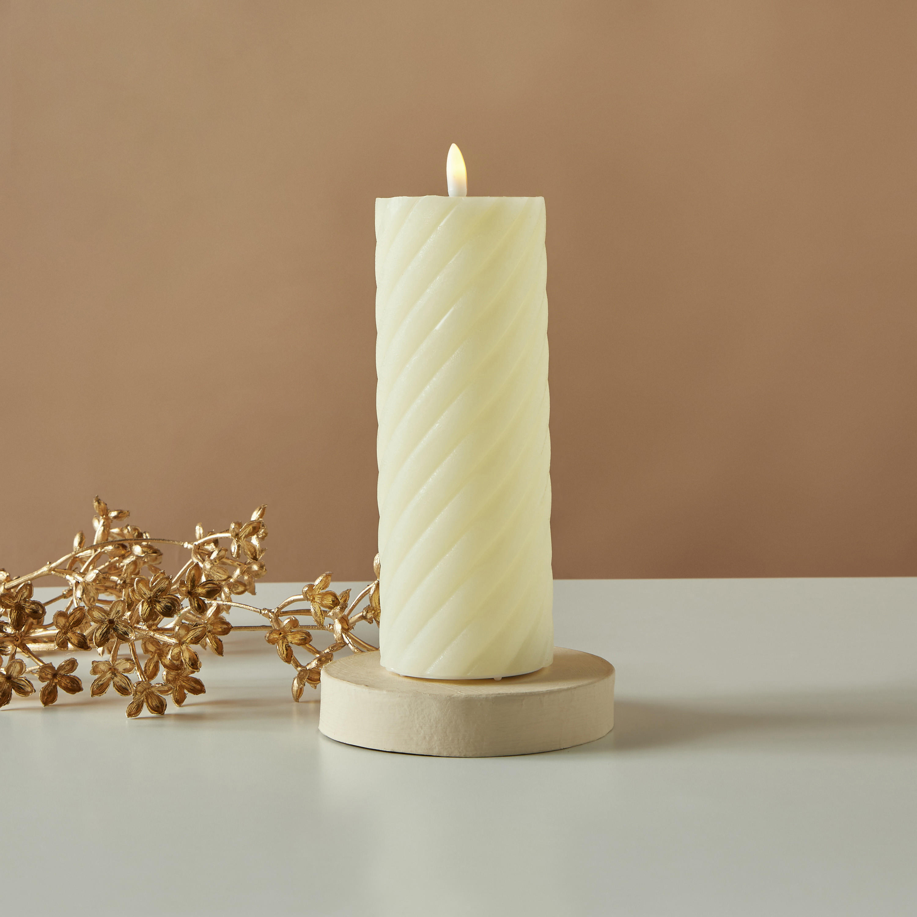 Countryfield Essentials LED Flameless Wax Pillar Candle - 20 cms-household-homefragrance-candles-image-1