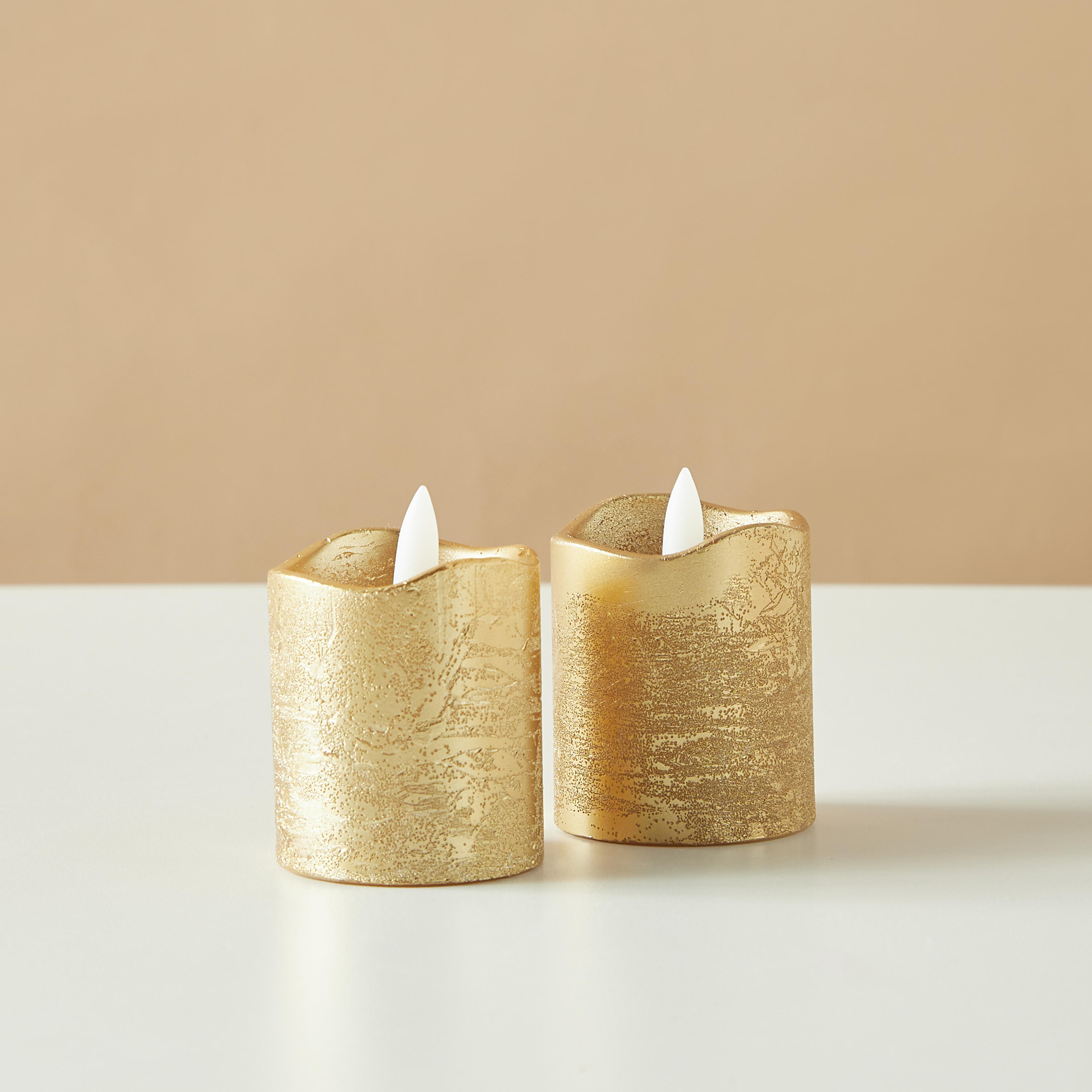 Countryfield Essentials 2-Piece LED Flameless Wax Pillar Candle Set - 7 cms-household-homefragrance-candles-image-1