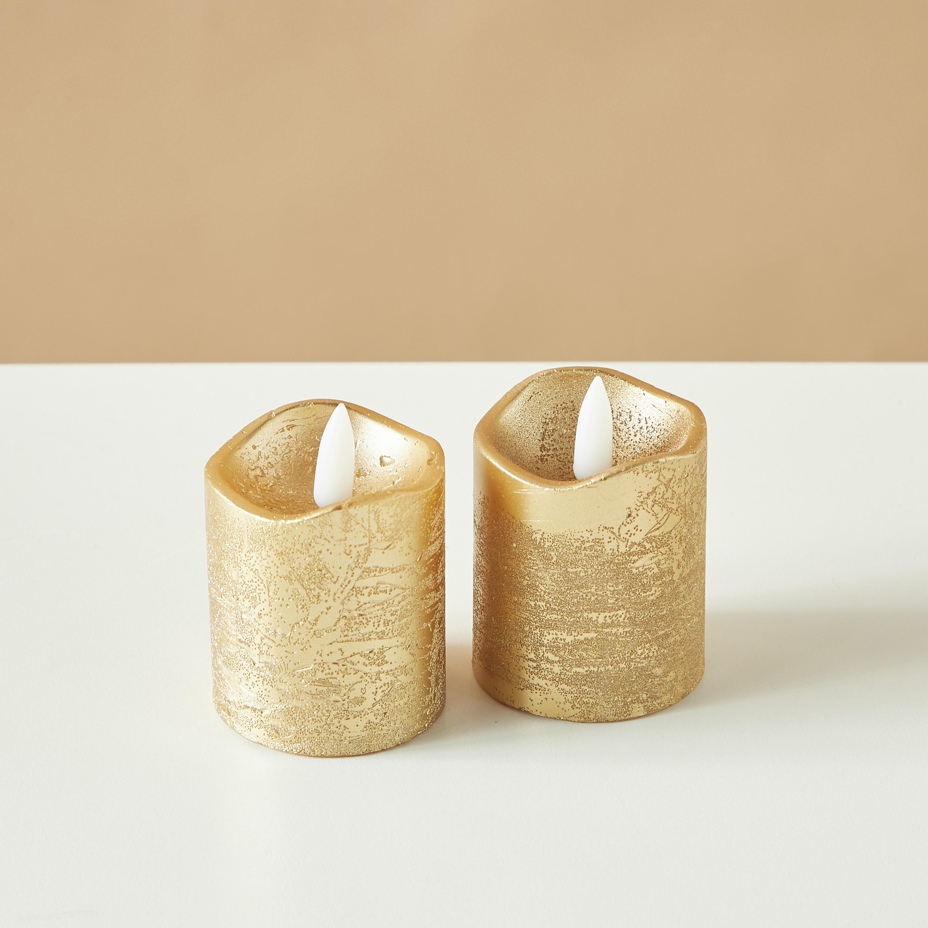 Countryfield Essentials 2-Piece LED Flameless Wax Pillar Candle Set - 7 cms-household-homefragrance-candles-image-2