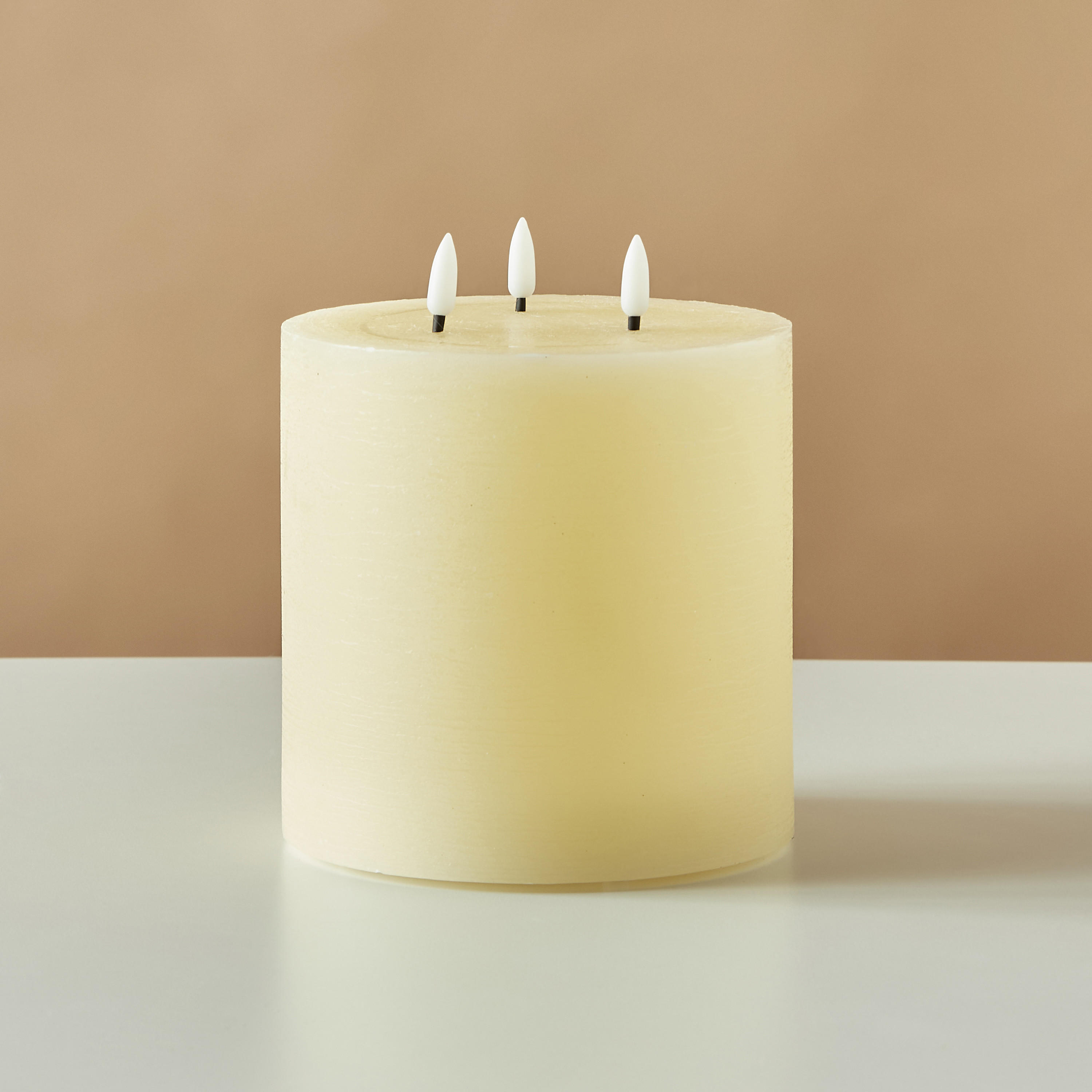 Essentials 3-Wick Flameless LED Wax Pillar Candle - 18 cms-household-homefragrance-candles-image-2