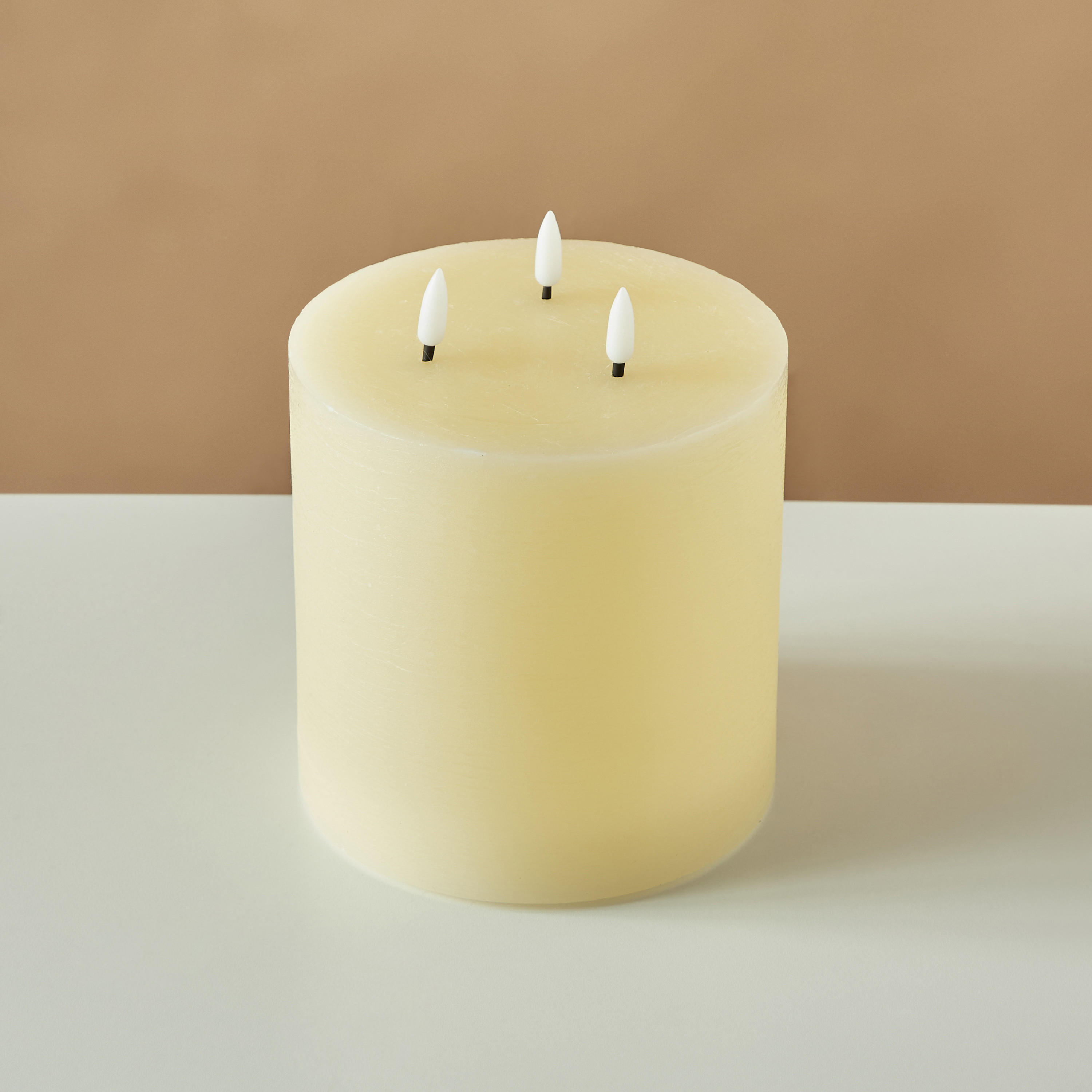 Essentials 3-Wick Flameless LED Wax Pillar Candle - 18 cms-household-homefragrance-candles-image-3