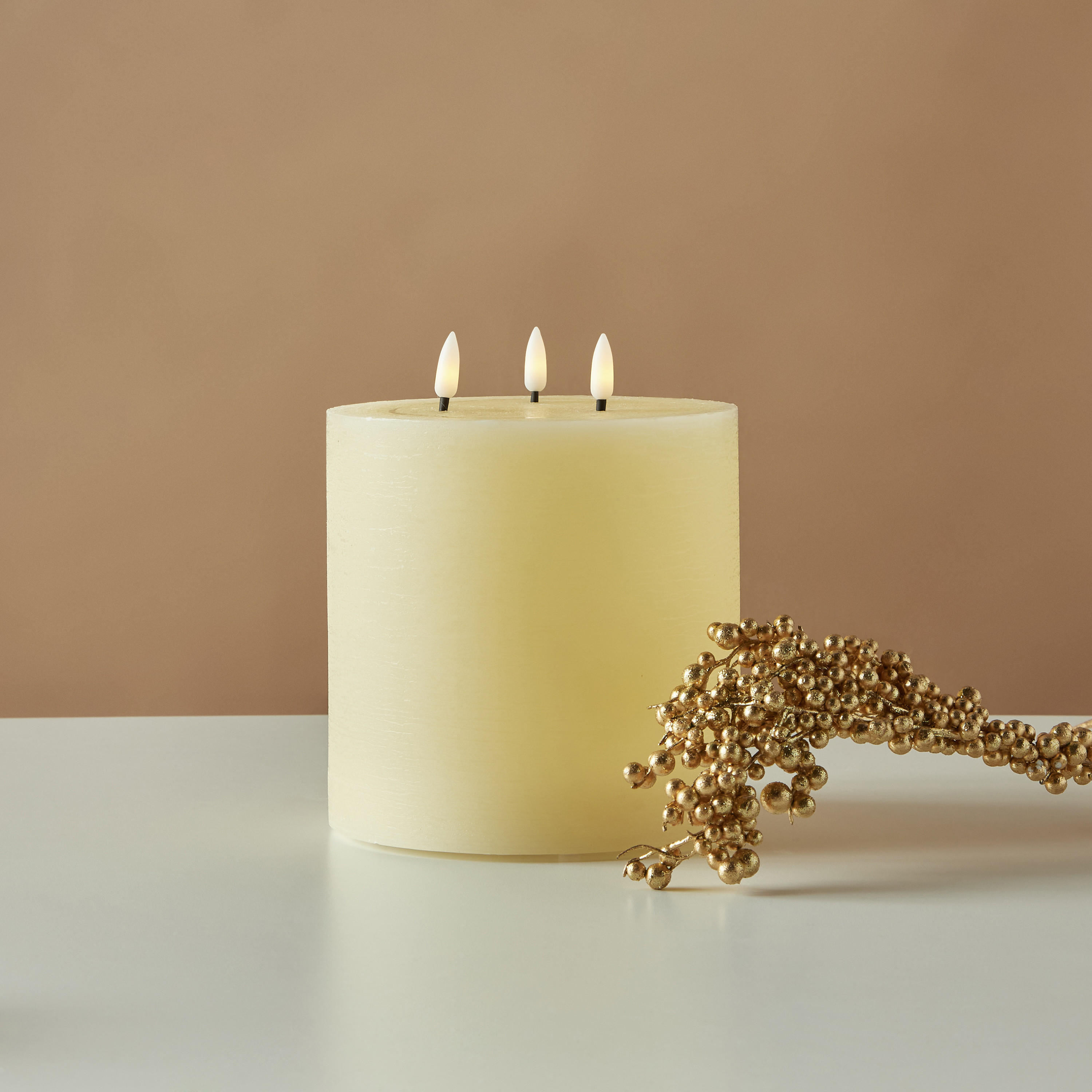 Essentials 3-Wick Flameless LED Wax Pillar Candle - 18 cms-household-homefragrance-candles-image-5